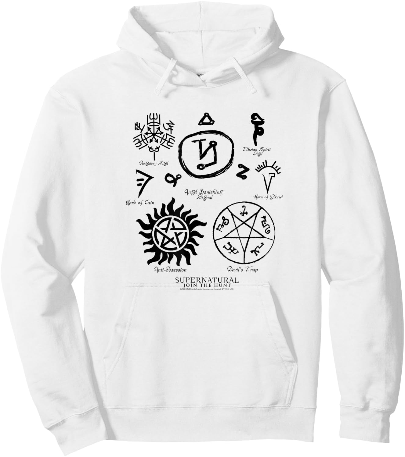 Supernatural Sigils and Symbols Hoodie - Hoodie | White
