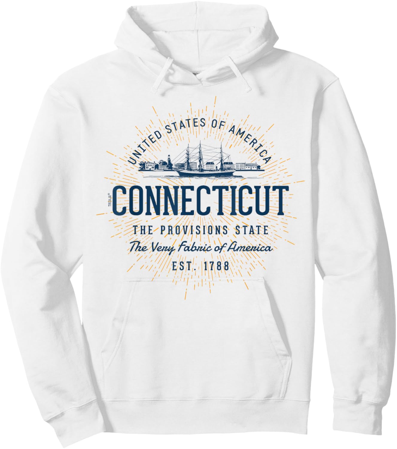 Vintage Styled State of Connecticut Retro Hoodie - Hoodie | White