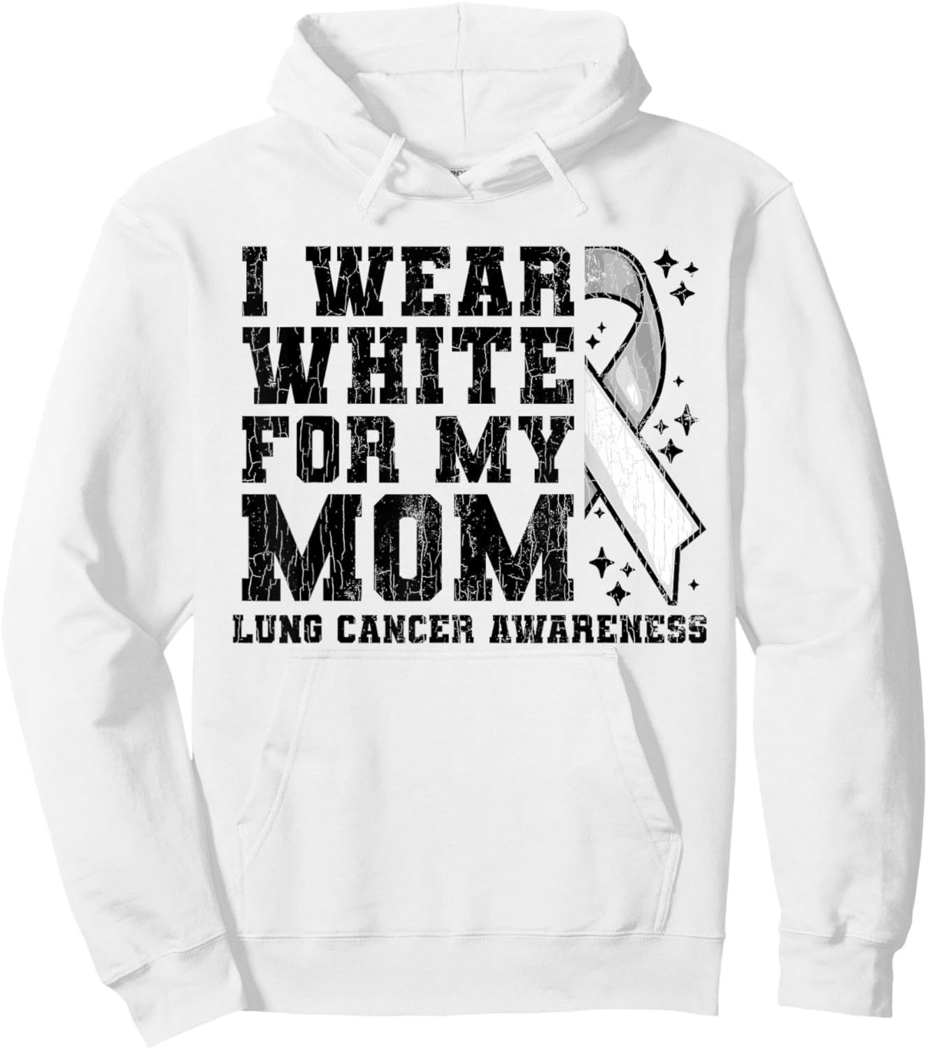 Lung Cancer Awareness White Ribbon Mum Gift Hoodie - Hoodie | White