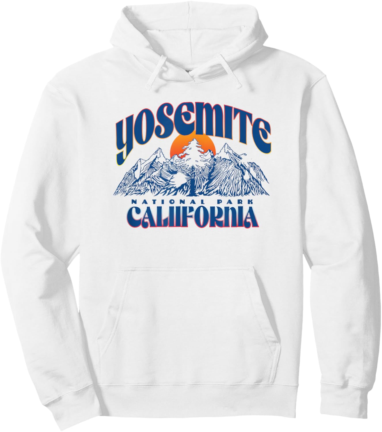 Yosemite National Park Retro Graphic Hoodie - Hoodie | White