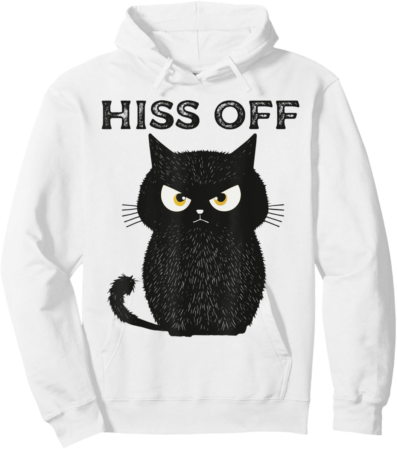Hiss Off Funny Black Cat Hiss Off Meow Cat Hoodie - Hoodie | White
