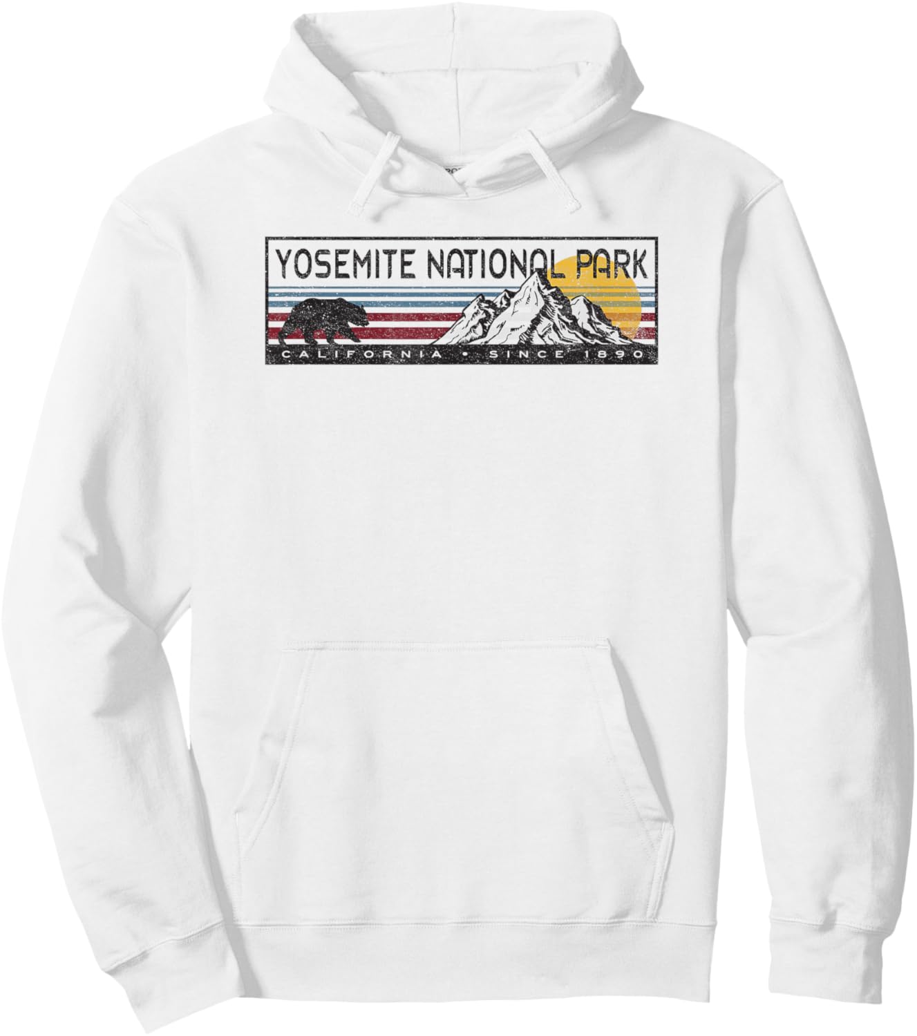 Vintage Yosemite National Park Hoodie - Hoodie | White