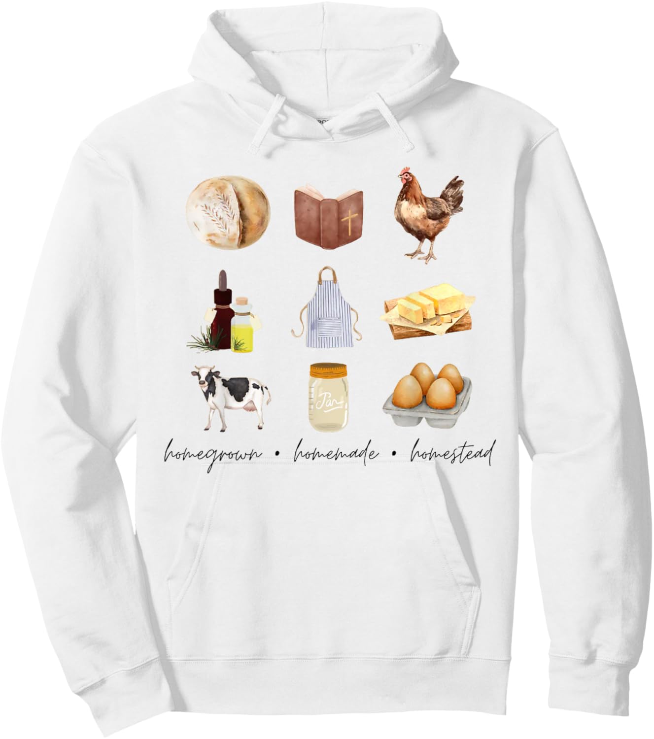 Homegrown Homemade Homestead , Small Hoodie - Hoodie | White