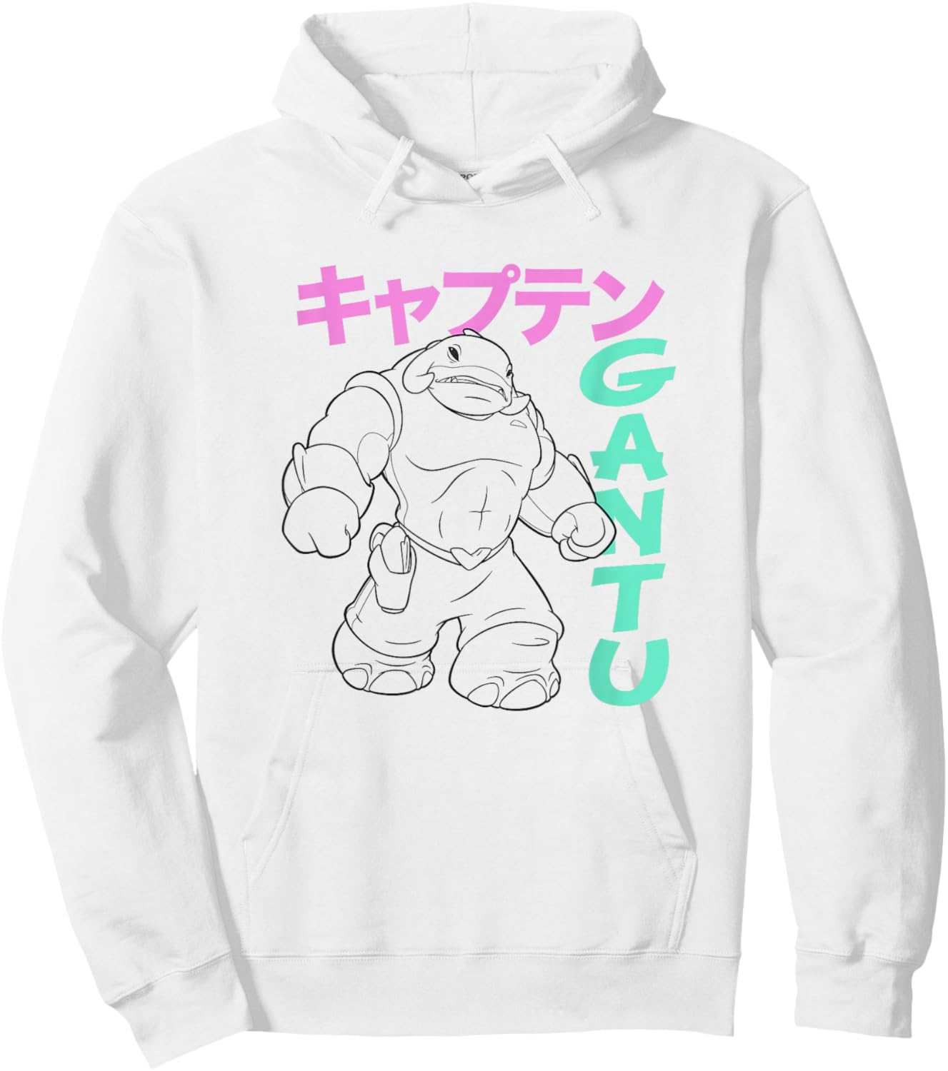 Disney Lilo & Stitch Retro Captain Gantu Line Art Kanji Hoodie - Hoodie | White