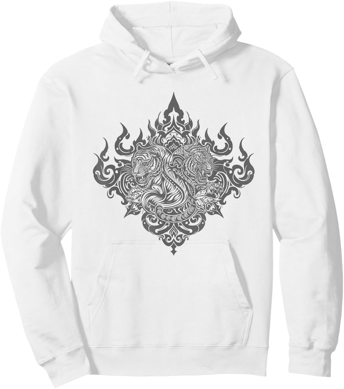 Sak Yant Muay Thai MMA Tattoo Twin Tiger Martial Art Boxing Hoodie - Hoodie | White