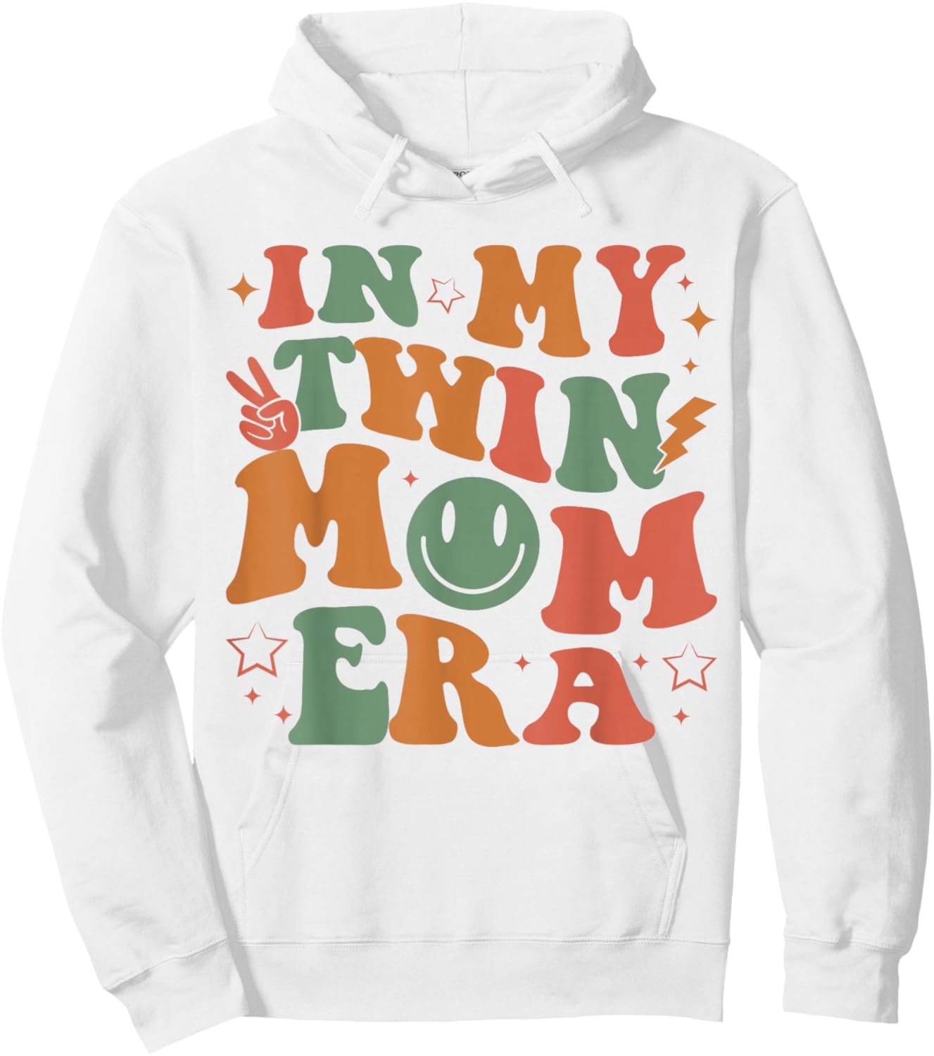 In My Twin Mom Era Baby Announcement New Mom Mother's Day Hoodie - Hoodie | White