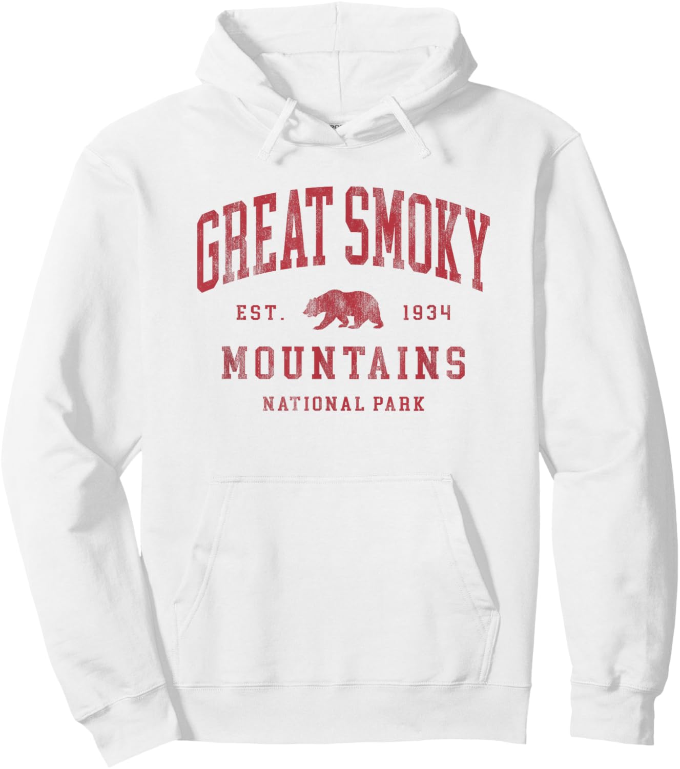 Retro Great Smoky Mountains National Park Hiking Hoodie - Hoodie | White