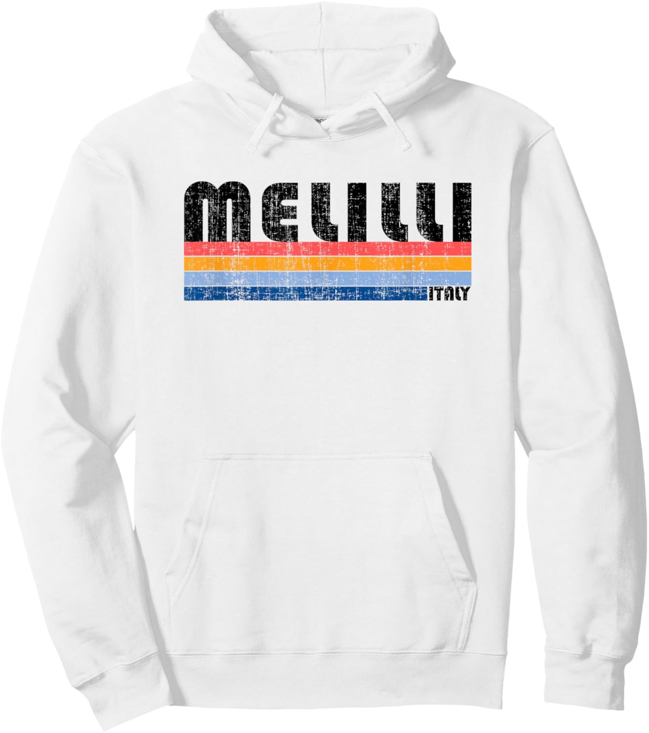 Melilli, Italy Retro 70s 80s Style Hoodie - Hoodie | White