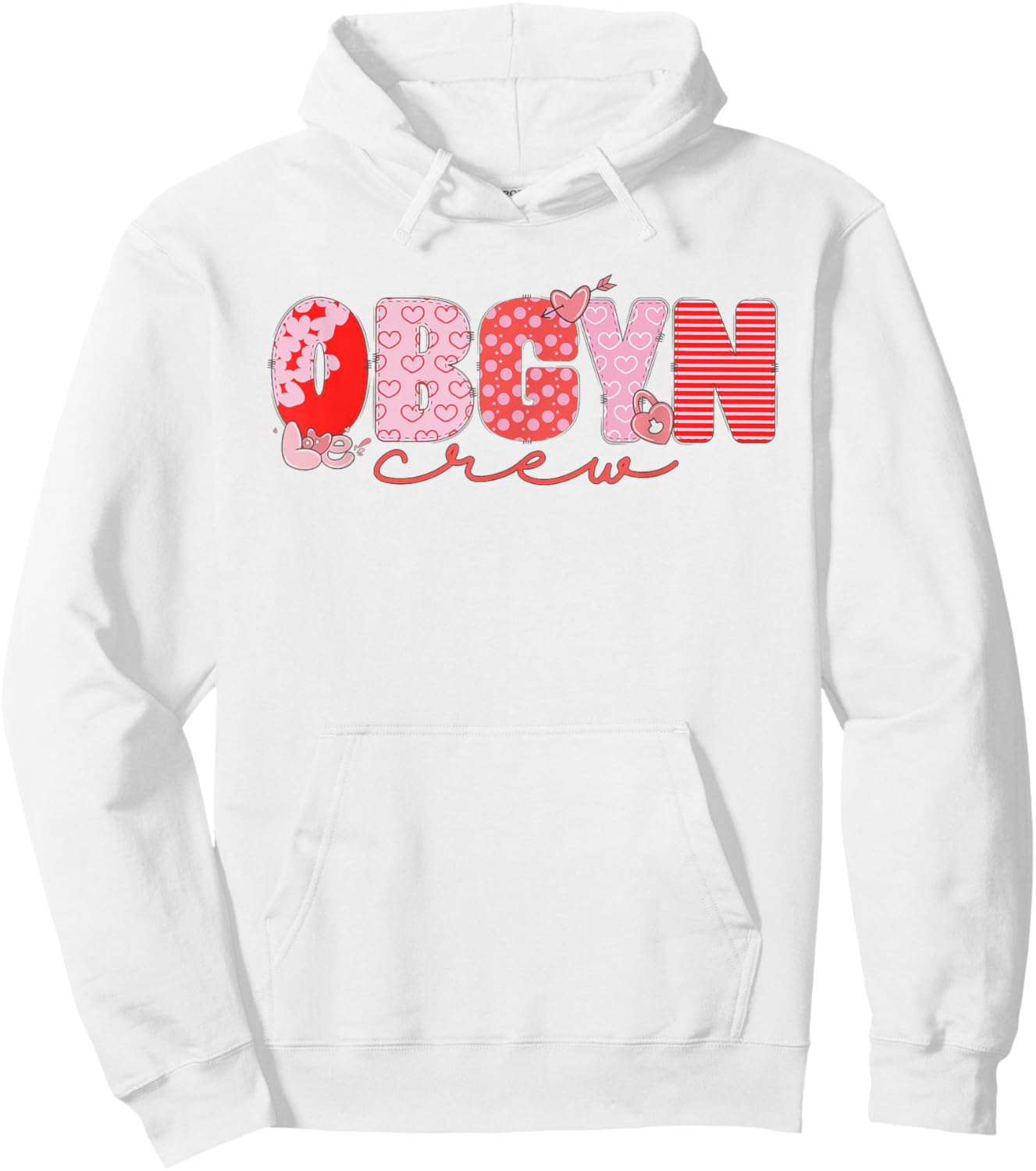 Women OBGYN Crew Valentine Obstetrics OB/GYN Group Team Hoodie - Hoodie | White