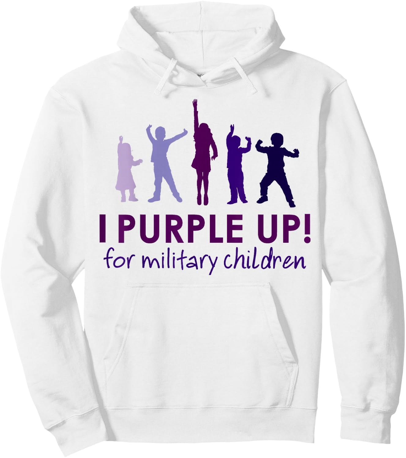 Purple Up for Military Kids Month Military Children Hoodie - Hoodie | White