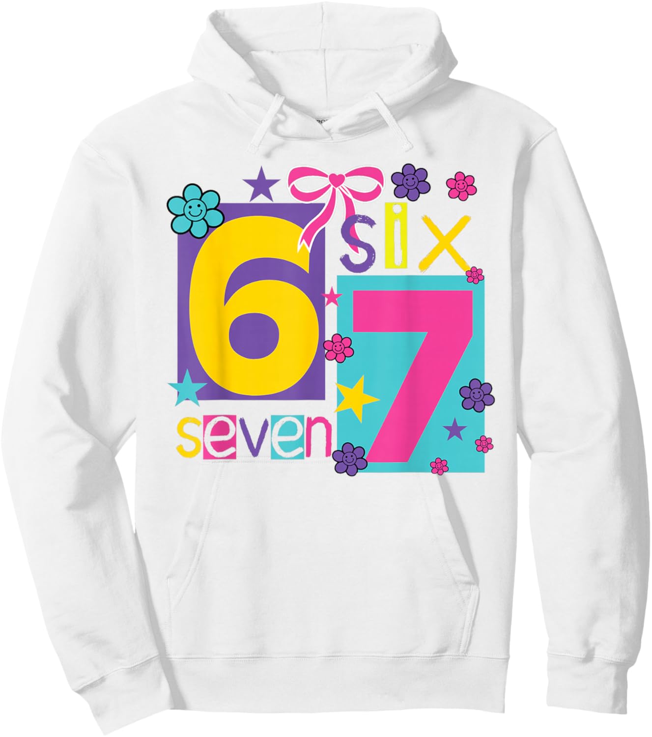 67 Six Seven Girls Funny Gen Alpha Meme Girls Hoodie - Hoodie | White