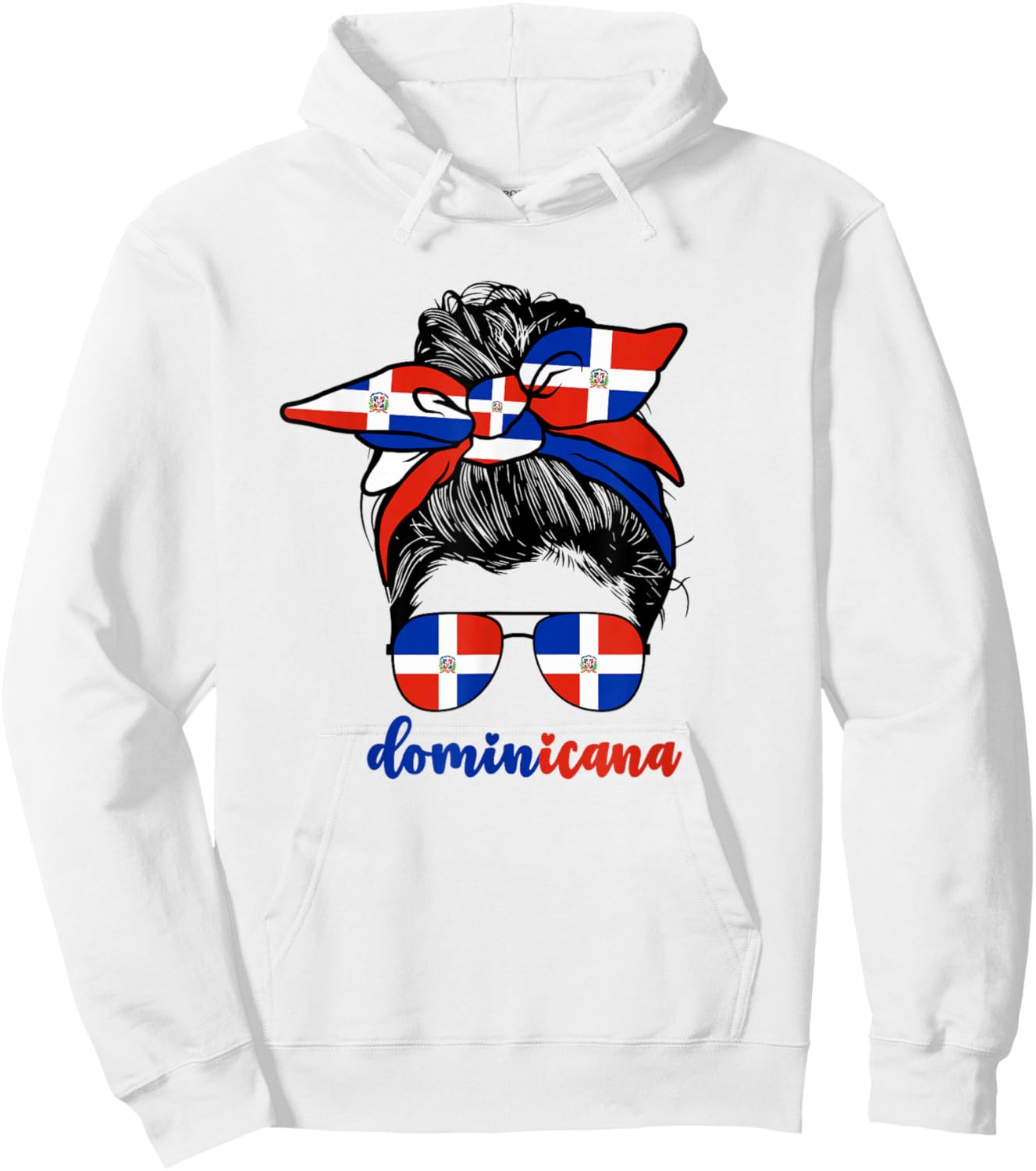 Cute Dominican Girl Women Republica Dominicana Flag Republic Hoodie - Hoodie | White