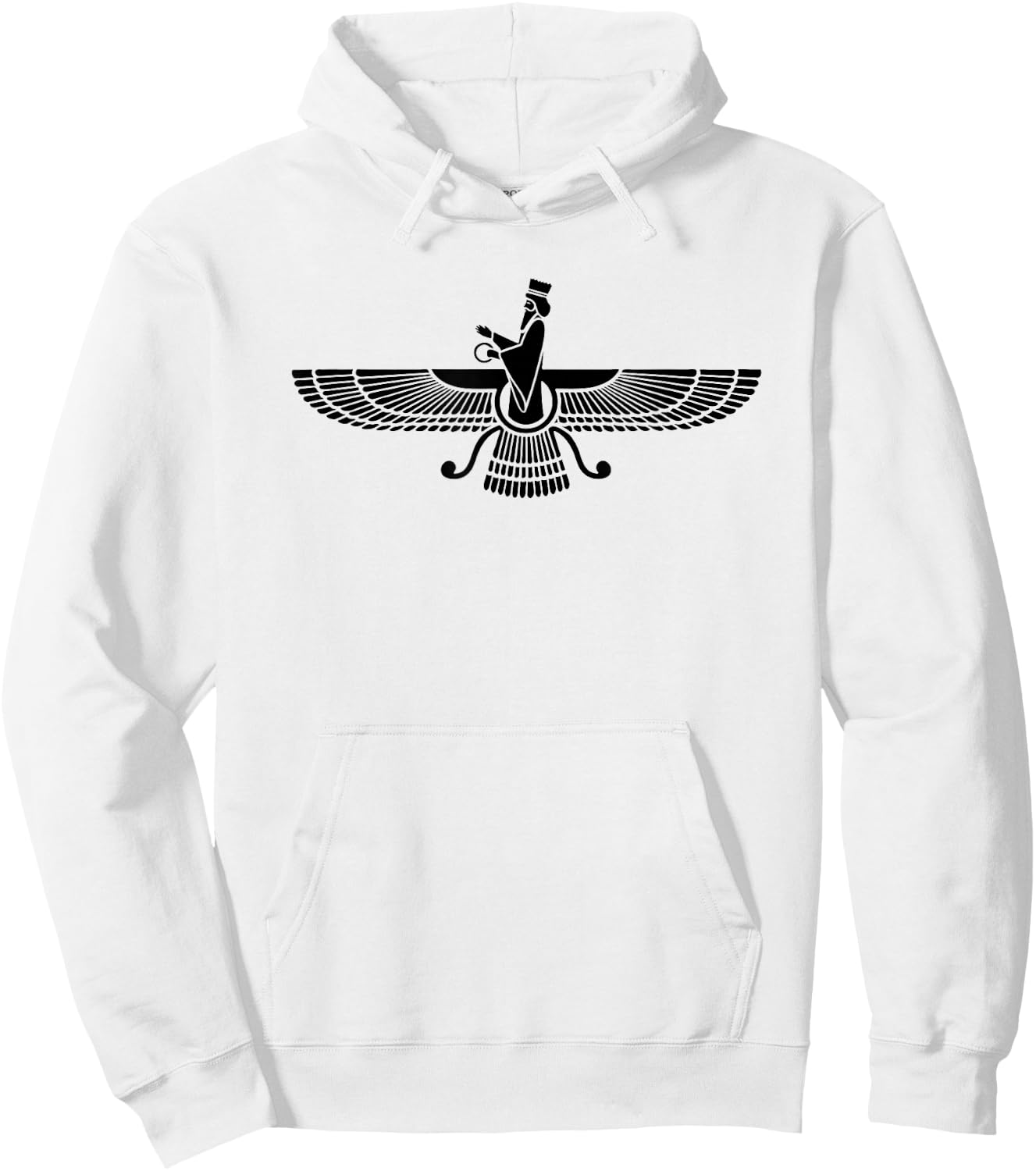 Faravahar Zarathustra Symbol Sign Iran Wing Falcon Hoodie - Hoodie | White