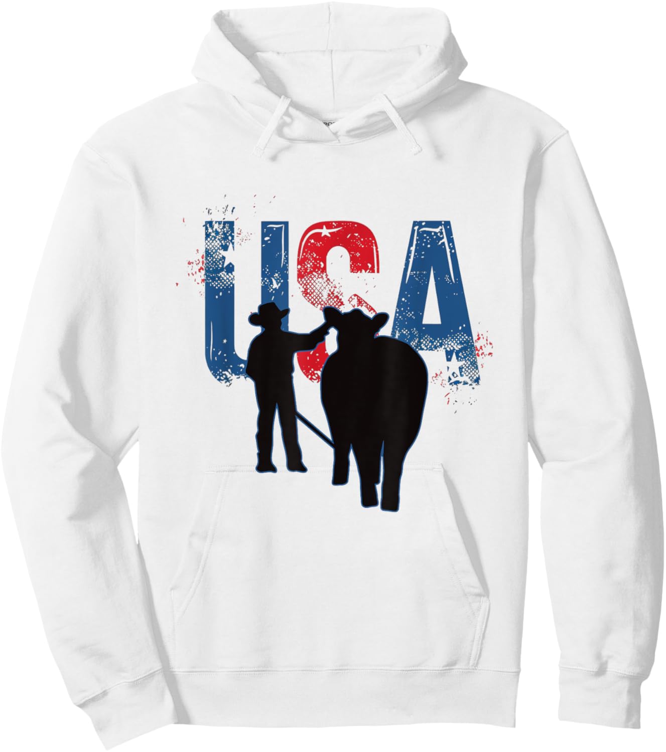 STOCK SHOW KID - Patriotic American USA Flag Farming Hoodie - Hoodie | White