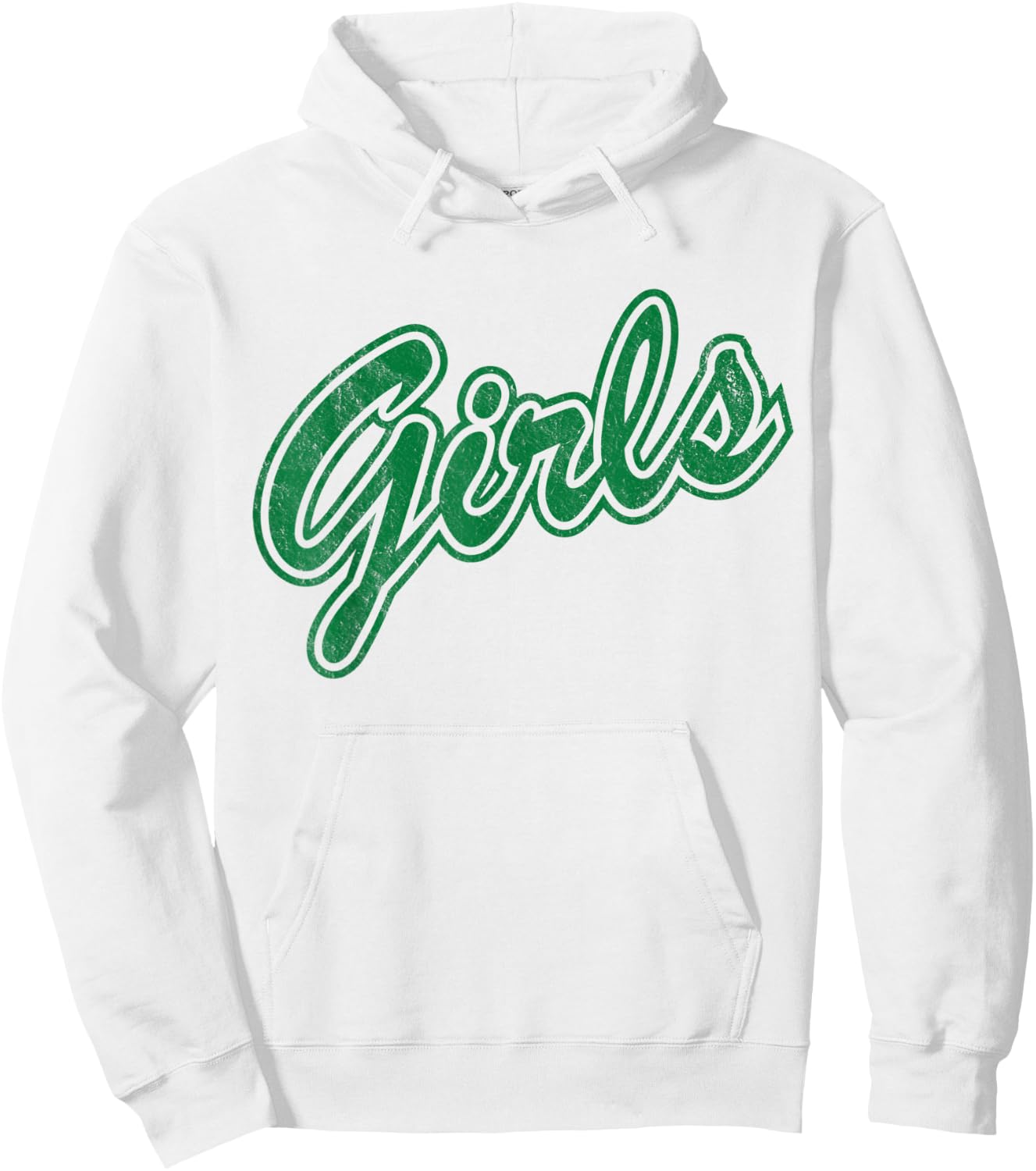 Girls Green Baseball Hoodie - Hoodie | White