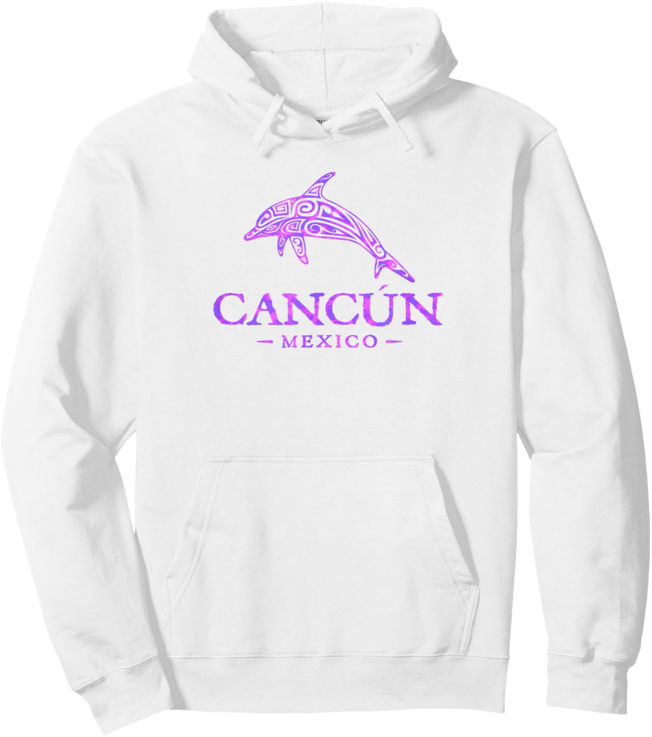 Vintaga Cancun Mexico Souvenir Dolphin Boys Retro Hoodie - Hoodie | White