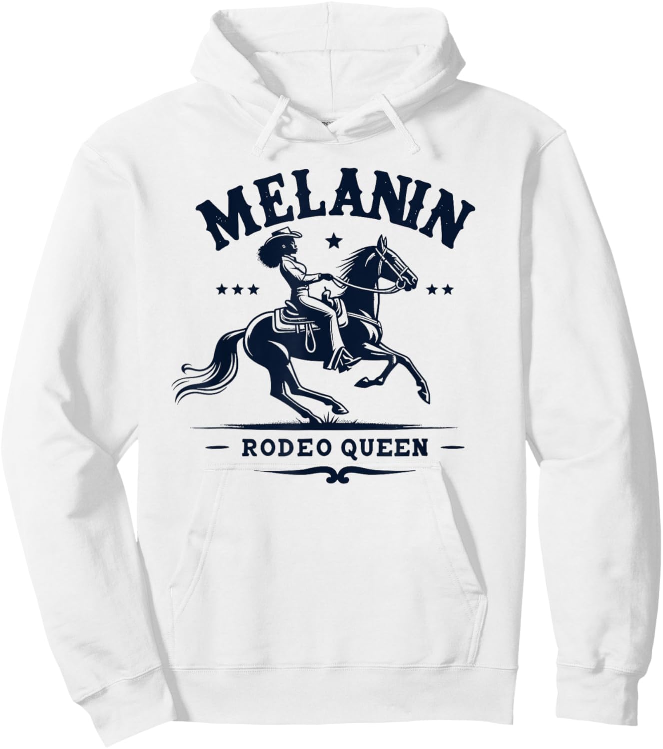 Melanin Rodeo Queen, African American Cowgirl Hoodie - Hoodie | White