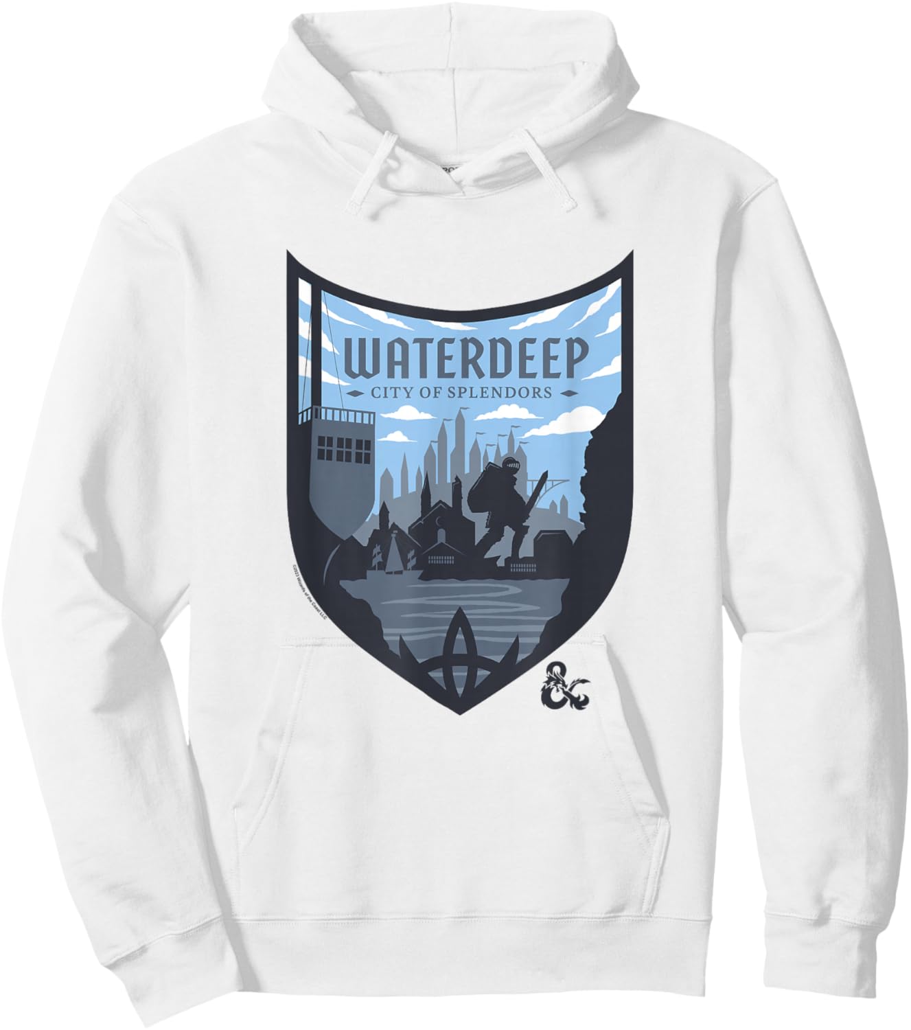 Dungeons & Dragons Waterdeep City Of Splendors Shield Logo Hoodie - Hoodie | White