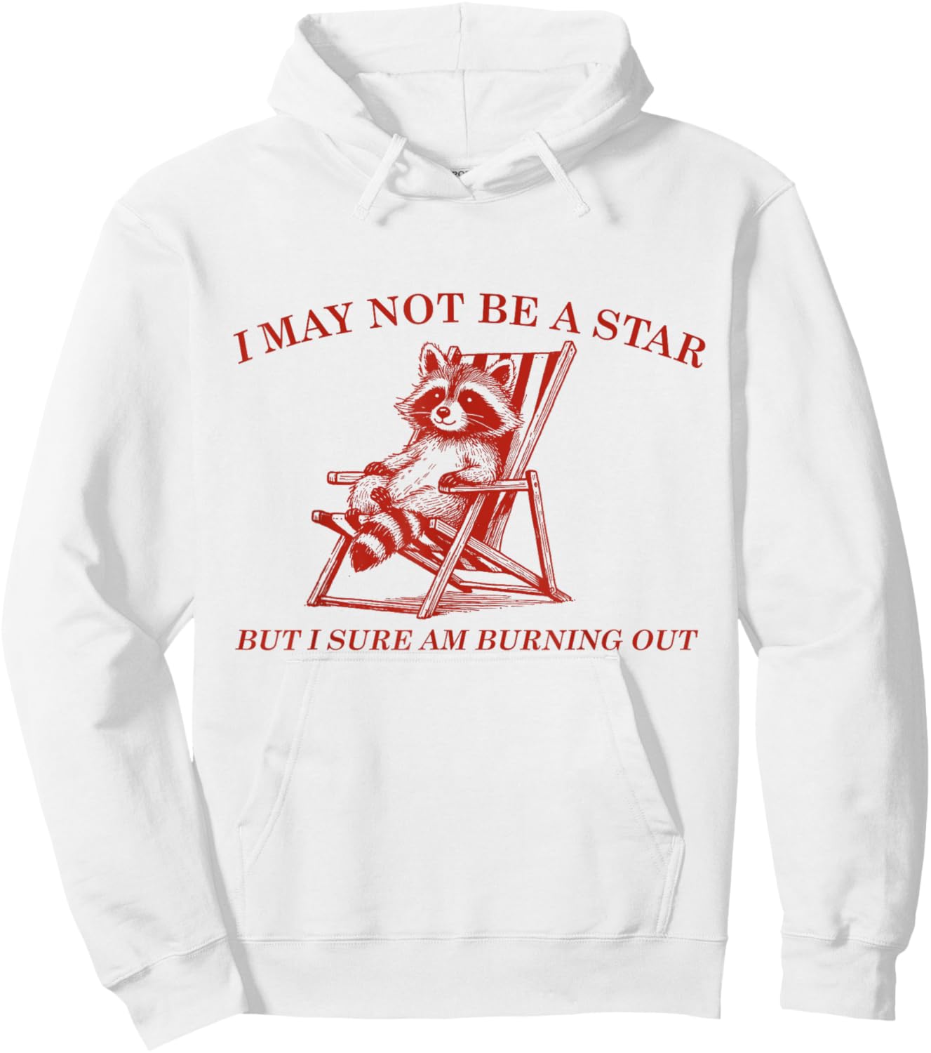 Funny Raccoon I May Not Be A Star But I Sure Am Burning Out Hoodie - Hoodie | White