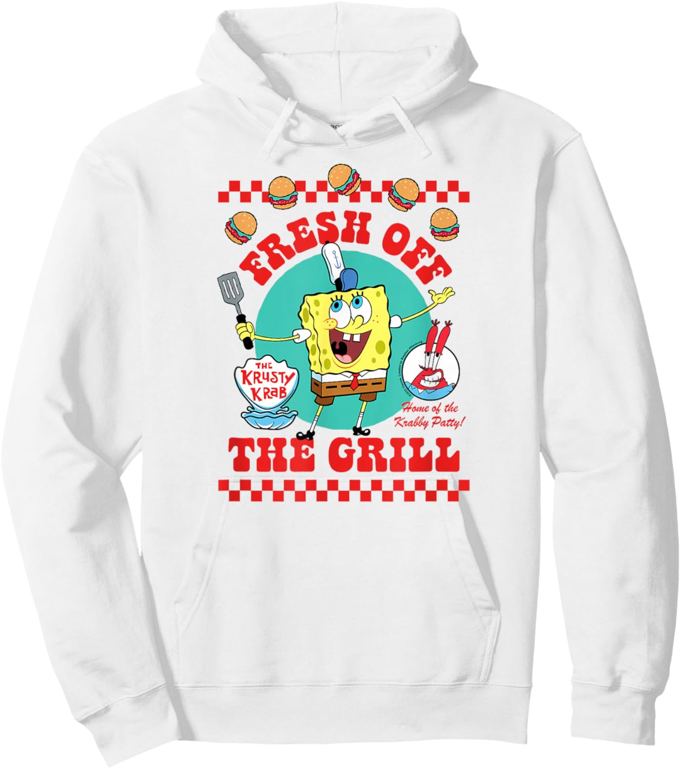 SpongeBob SquarePants - Krabby Patty Fresh Off The Grill Hoodie - Hoodie | White