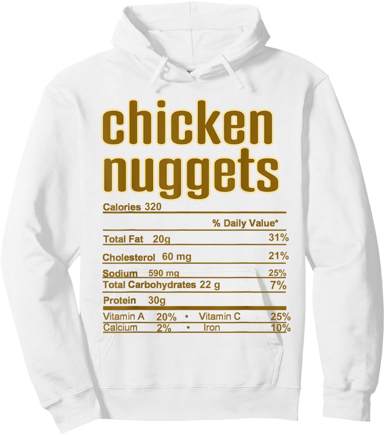 Thanksgiving Christmas Chicken Nuggets Nutrition Fact Hoodie - Hoodie | White