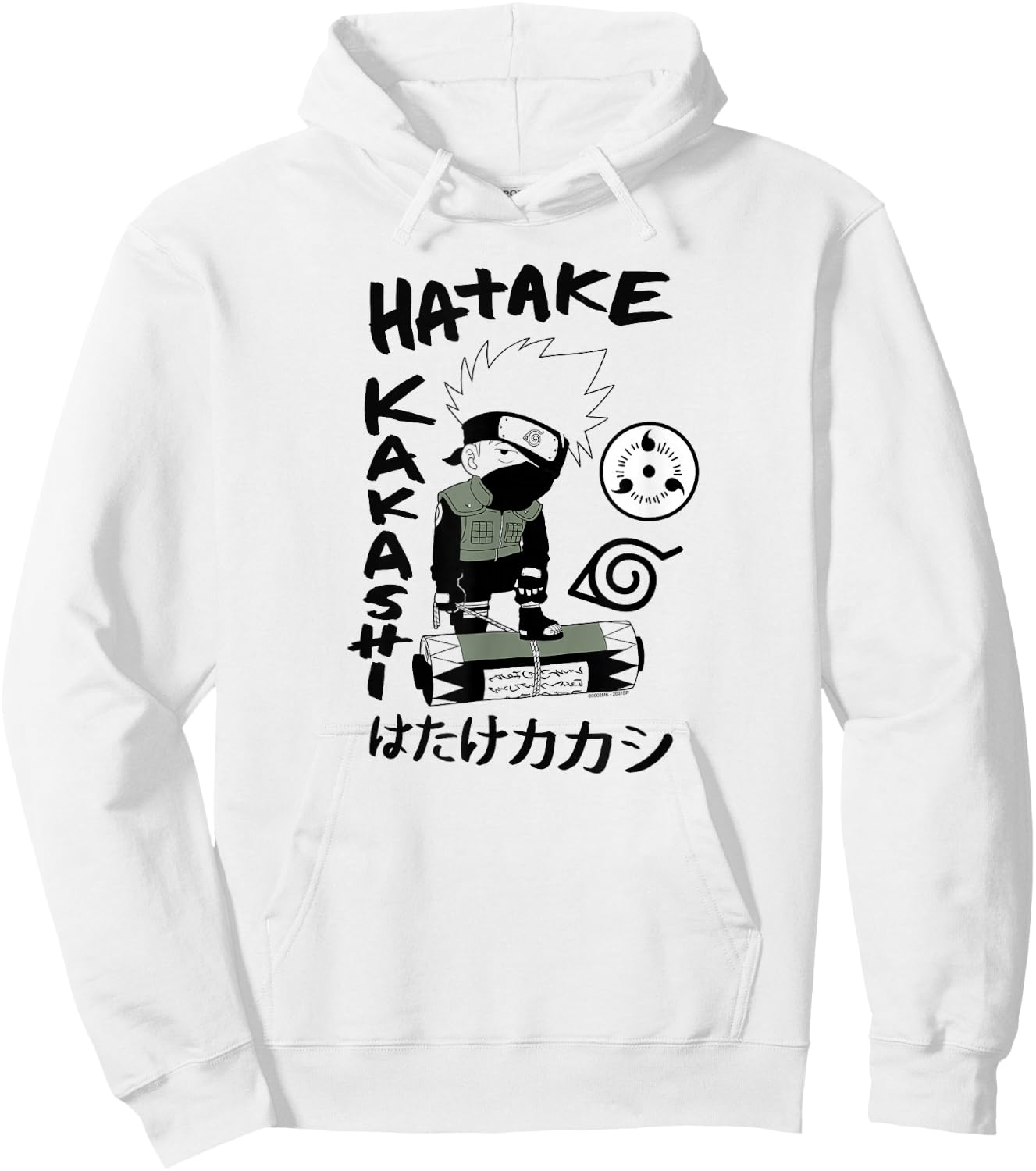 Naruto Shippuden Hatake Kakashi Chibi Drawing Anime Hoodie - Hoodie | White