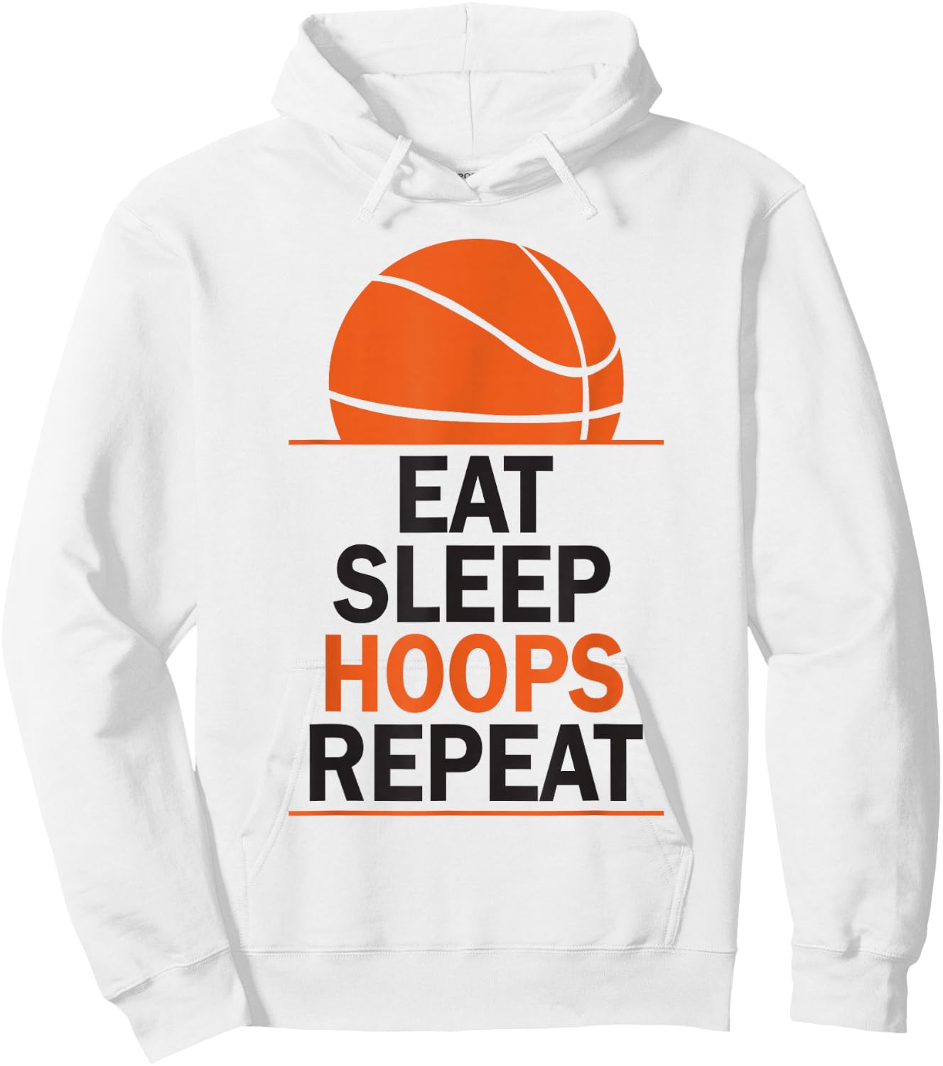 Eat Sleep Hoops Repeat for Basketball Team Hoodie - Hoodie | White