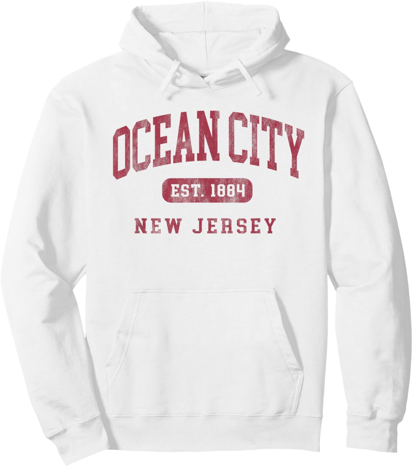 Ocean City New Jersey NJ Vintage Established Beach Souvenir Hoodie - Hoodie | White