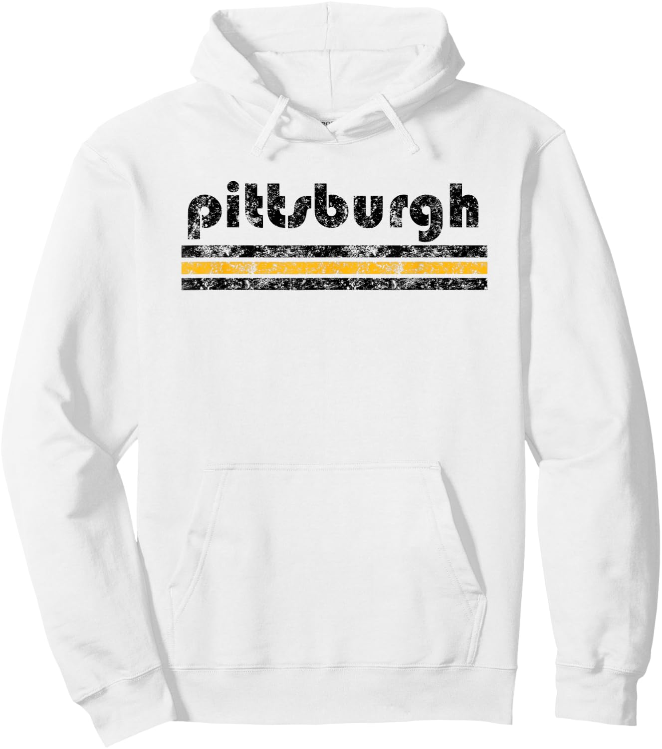 Pittsburgh Pennsylvania Retro Three Stripe Vintage Hoodie - Hoodie | White