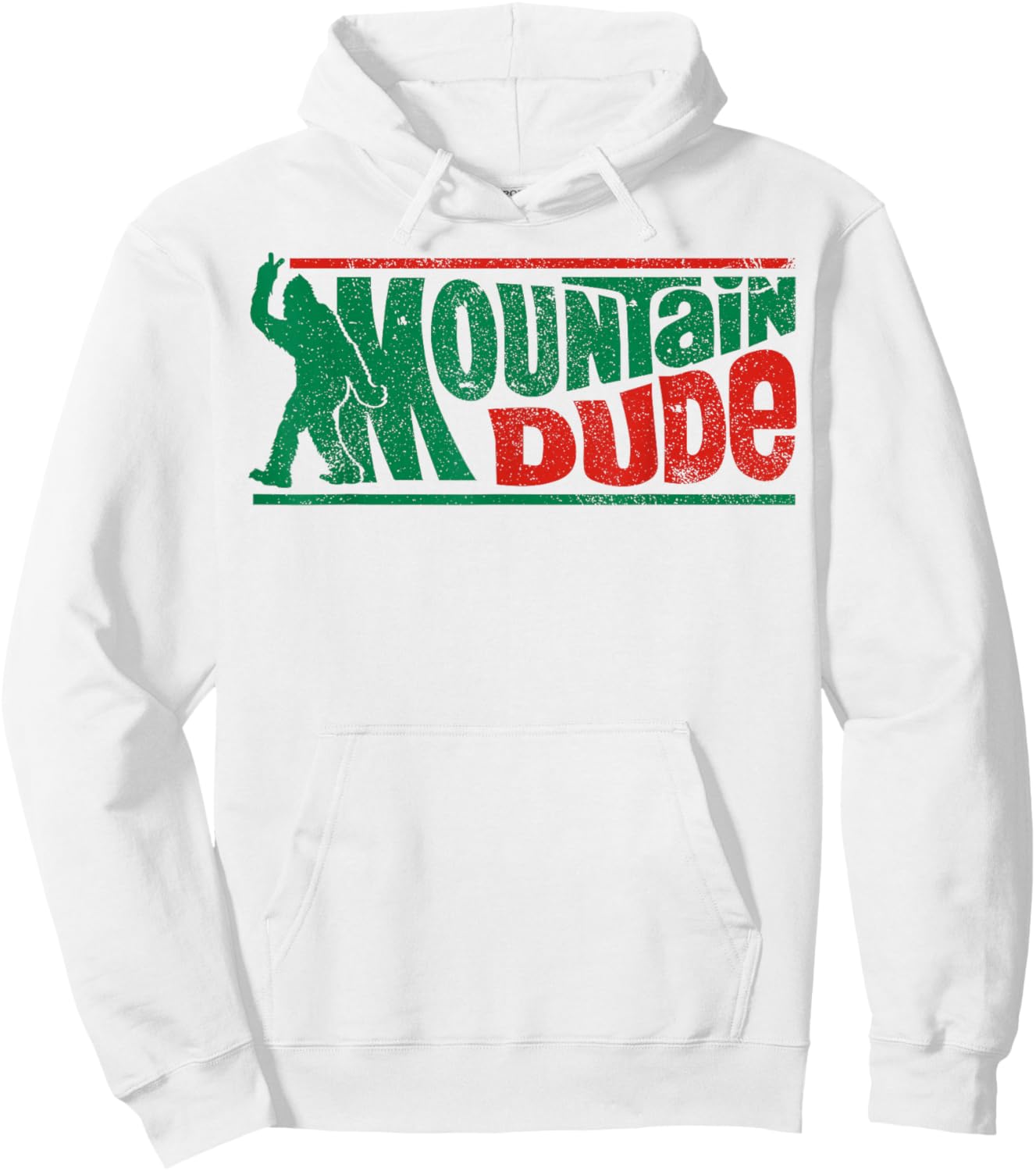 Mountain Dude Funny Bigfoot Sasquatch Rock On Hiking Vintage Hoodie - Hoodie | White