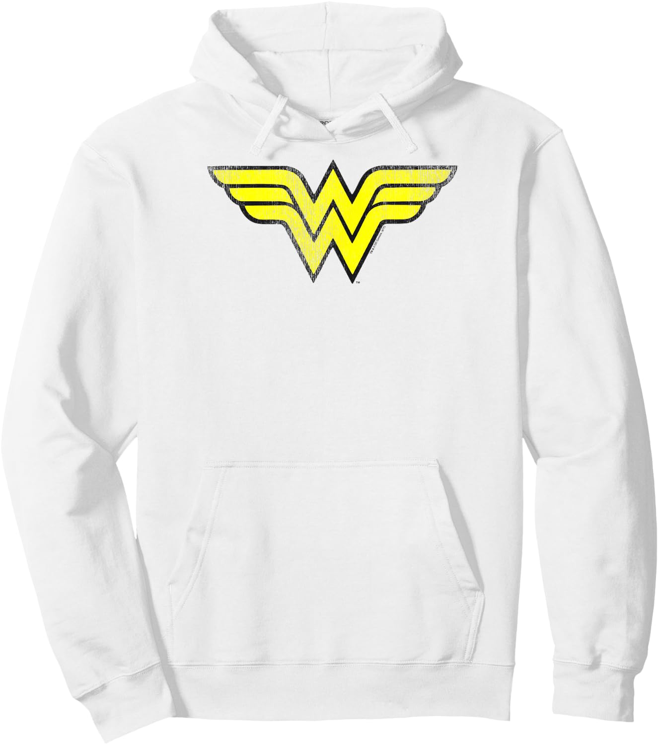 Wonder Woman Logo Distressed Hoodie - Hoodie | White