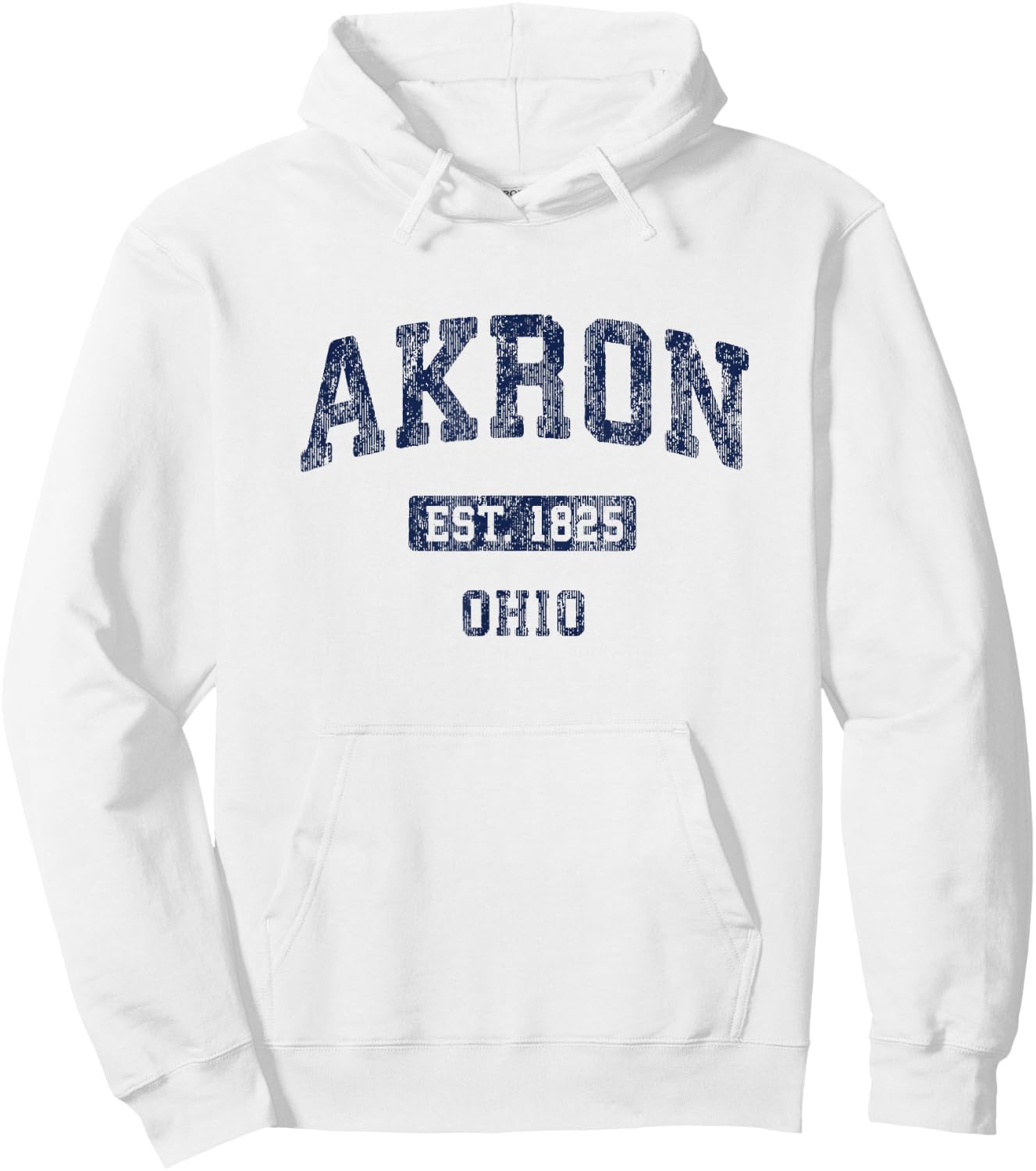 Akron Ohio Vintage Athletic Sports Design Hoodie - Hoodie | White