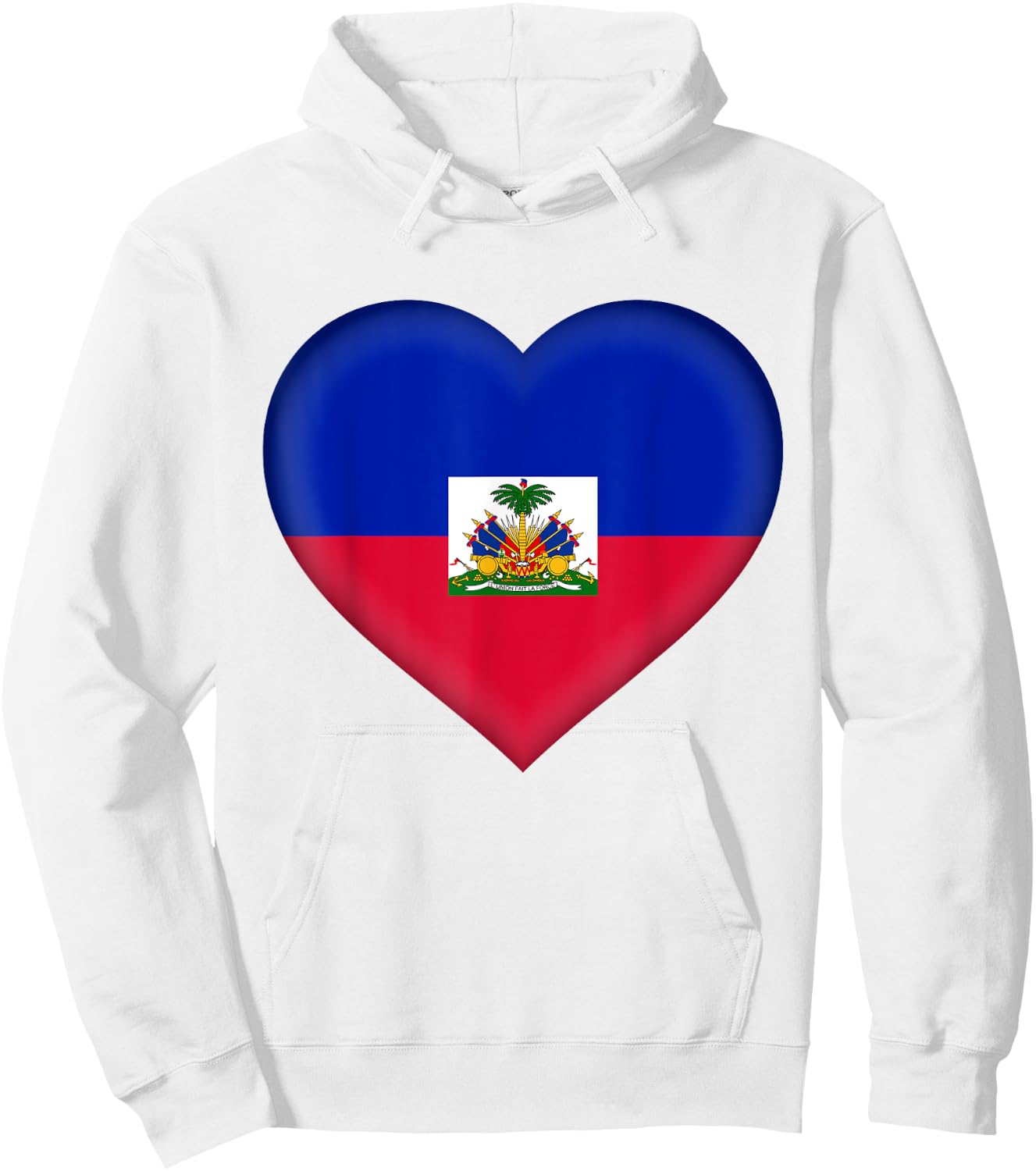 I Love Haiti | Haitian Flag Heart Outfit Hoodie - Hoodie | White