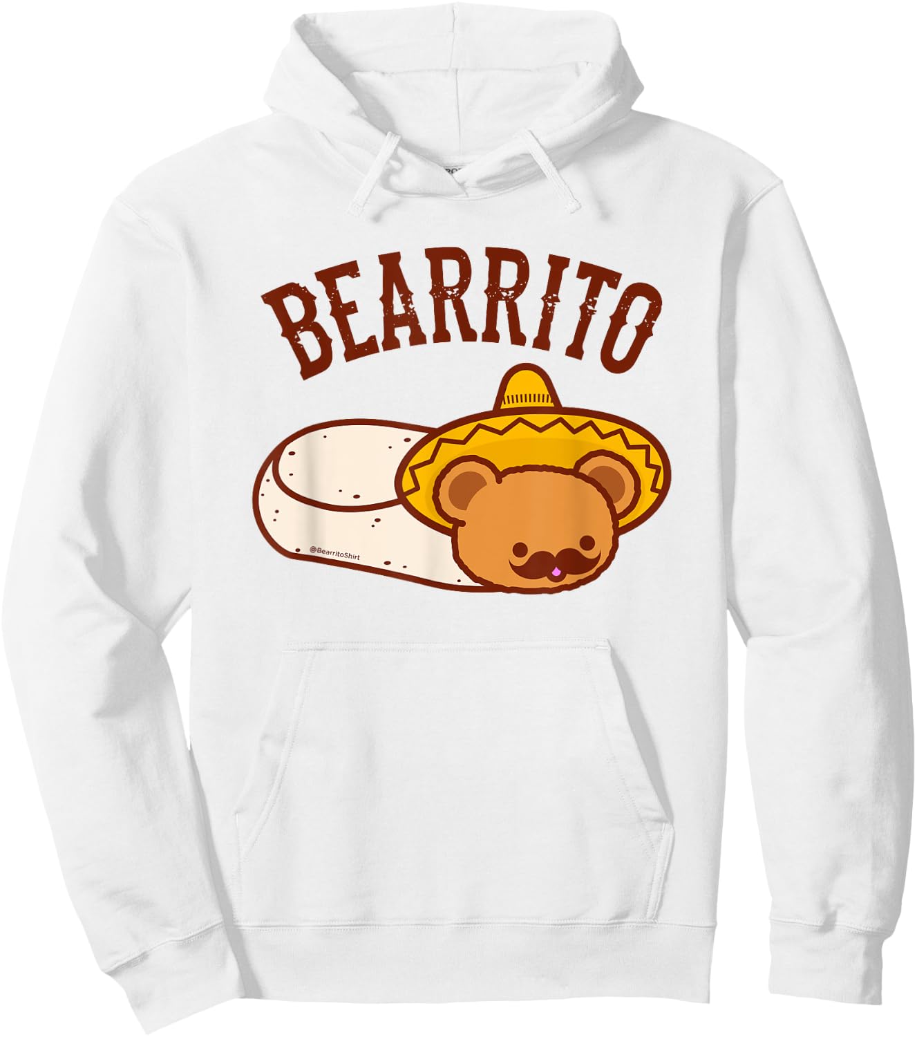 Mexican BEARRITO - Teddy Bear Burrito with Mustache Hoodie - Hoodie | White