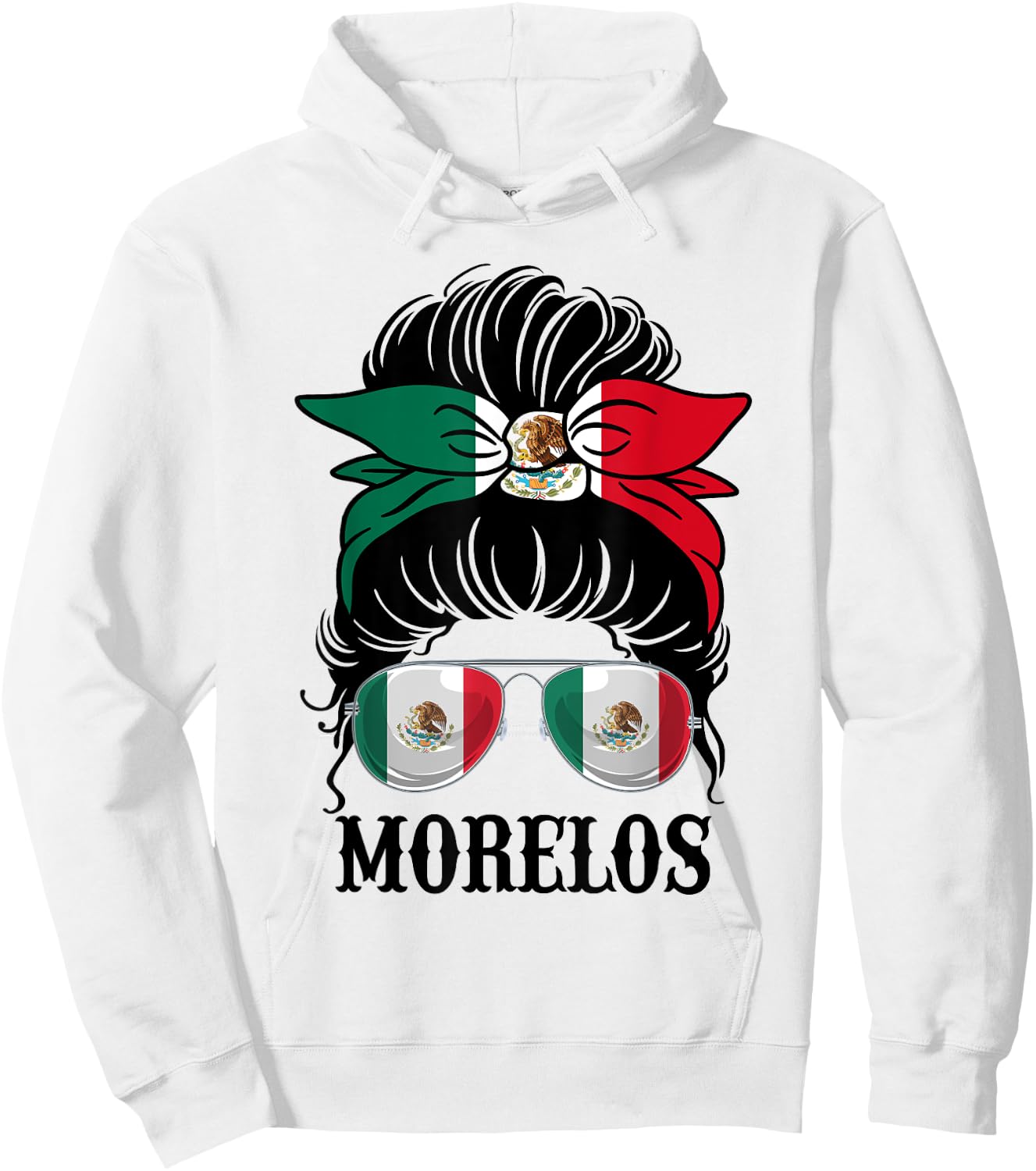 Morelos Mexico Pride Mexican Flag State Hoodie - Hoodie | White