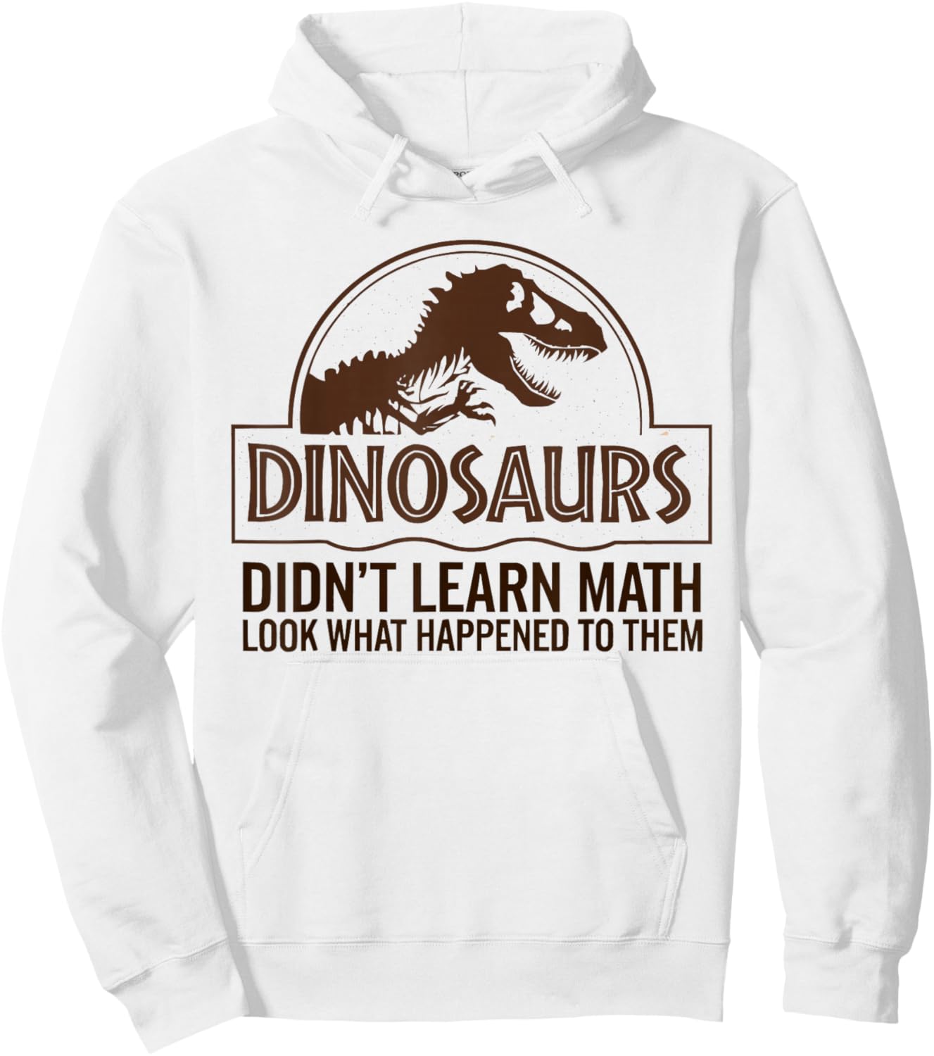 Funny Mathematics Math Teacher, Dinosaurs Didn't Learn Math Hoodie - Hoodie | White