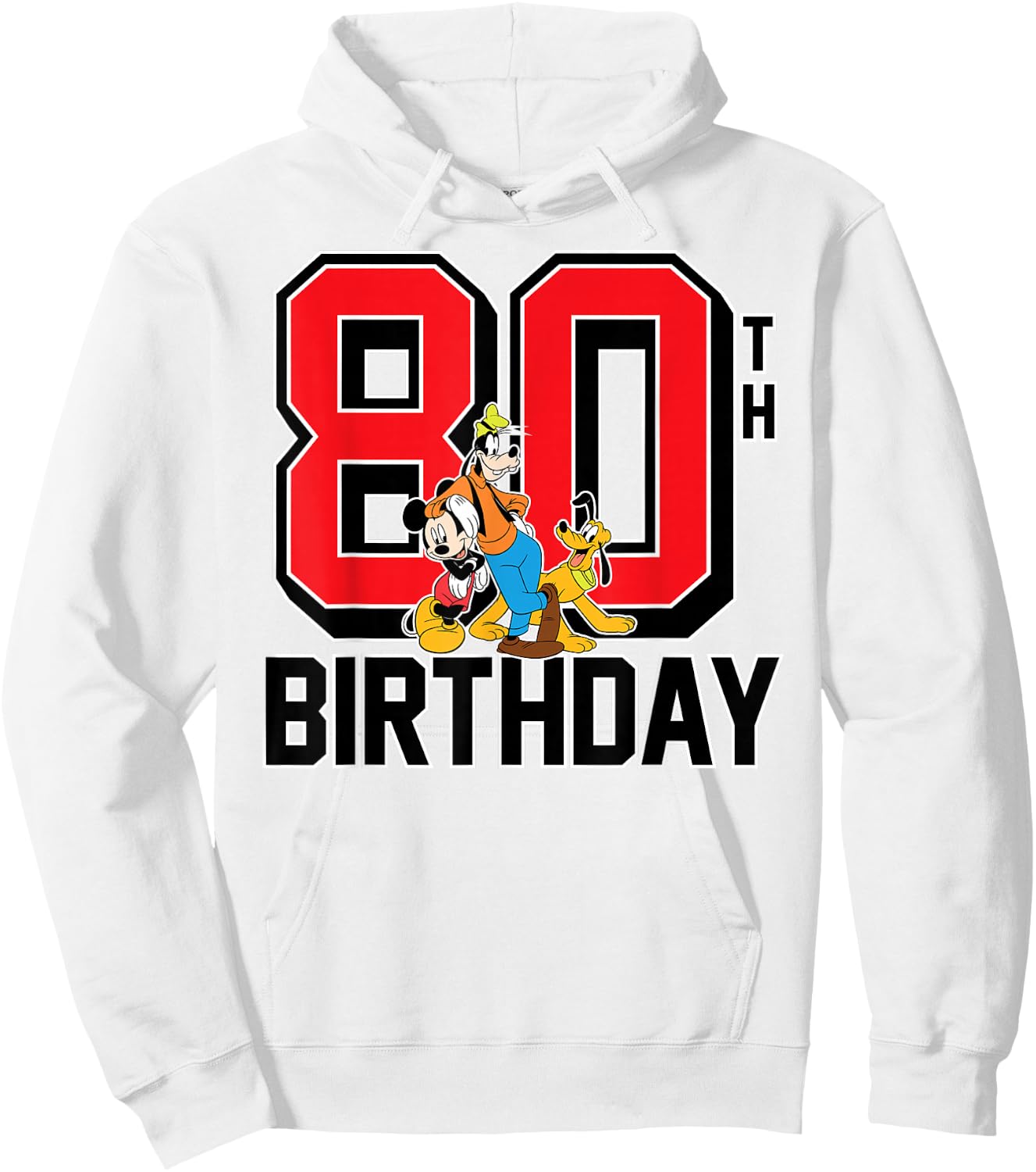 Mickey Mouse - Goofy Pluto 80th Birthday Hoodie - Hoodie | White