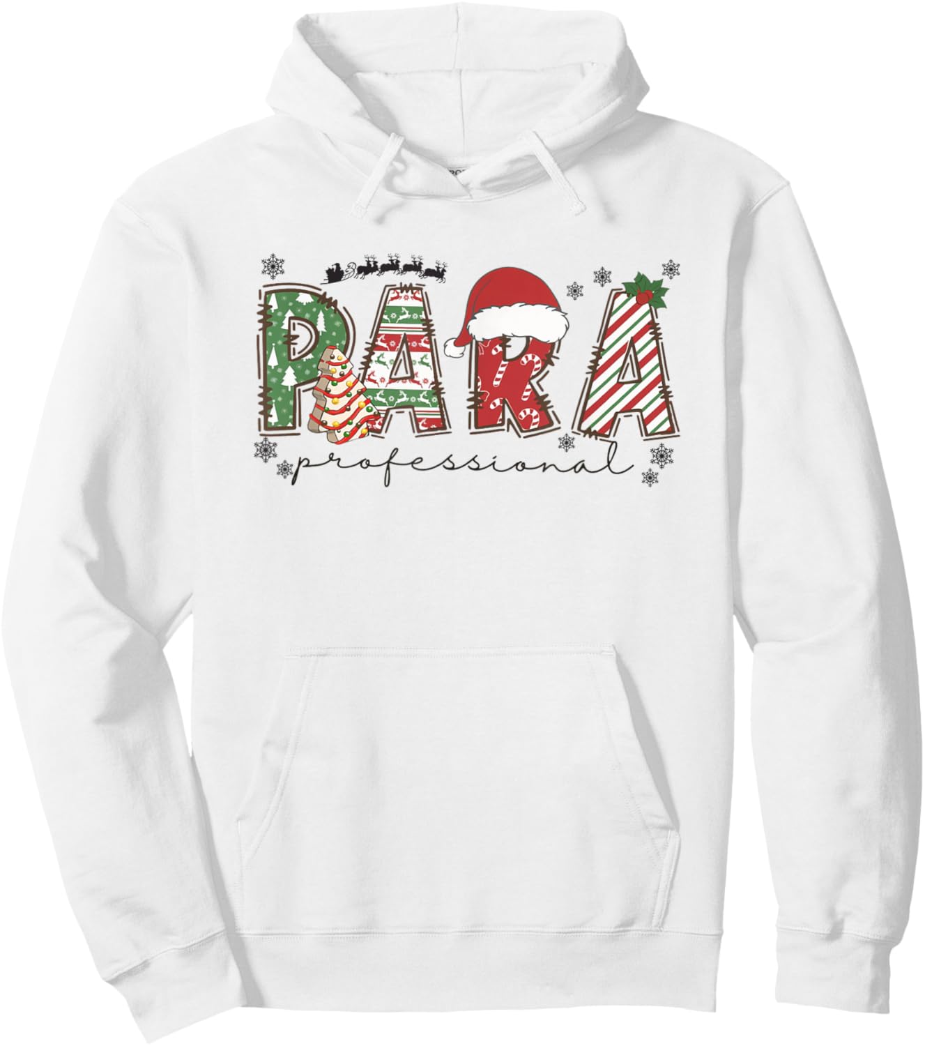 Women Paraprofessional Christmas Para Teacher Assistant Hoodie - Hoodie | White