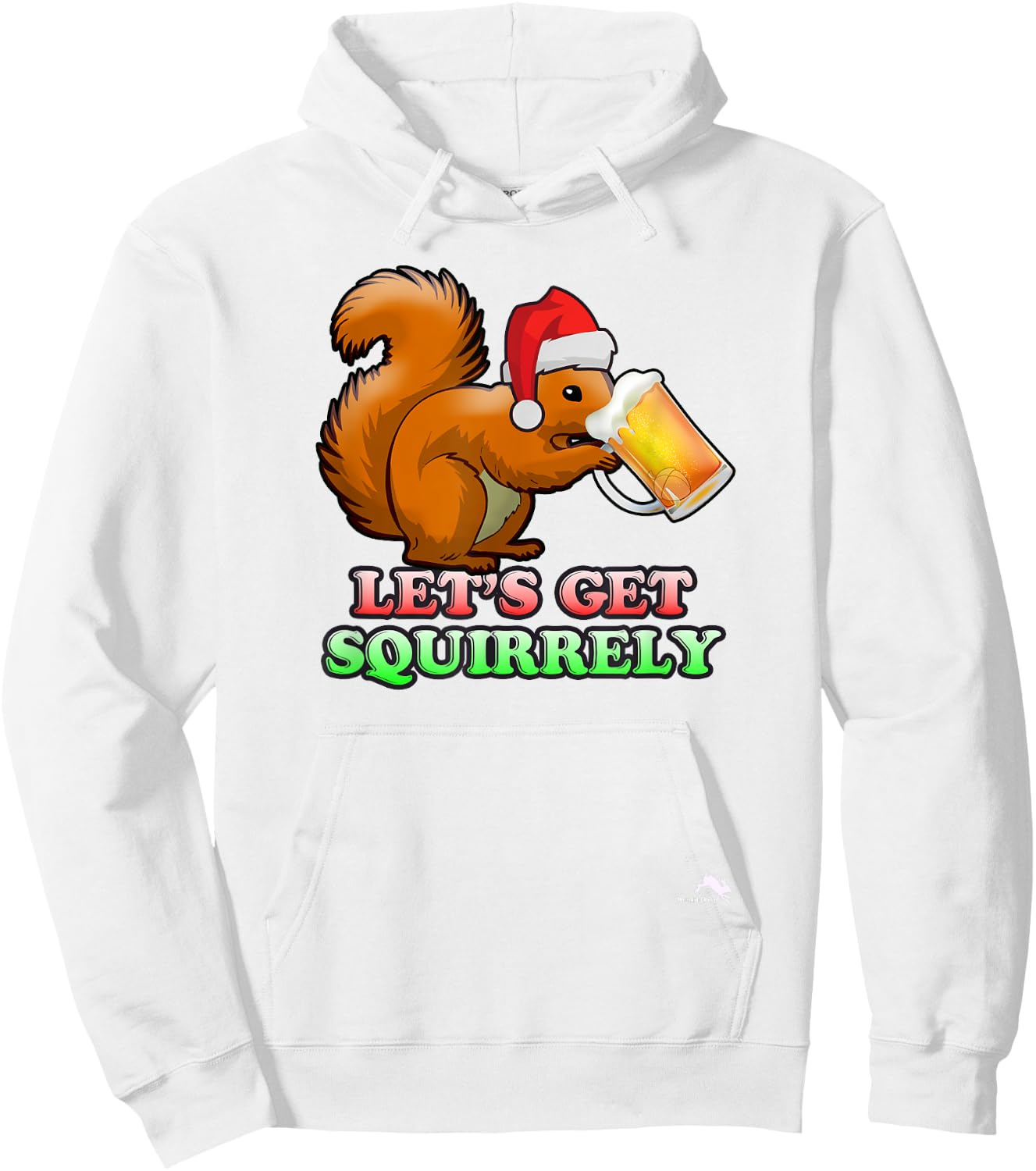 Let's Get Squirrely Christmas Squirrel Hoodie - Hoodie | White