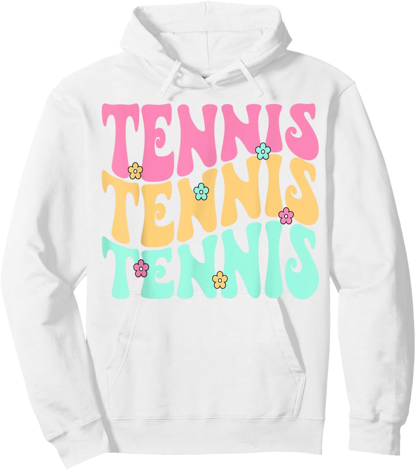 Tennis Retro for Girls Women Teen Kids Game Match Practice Hoodie - Hoodie | White