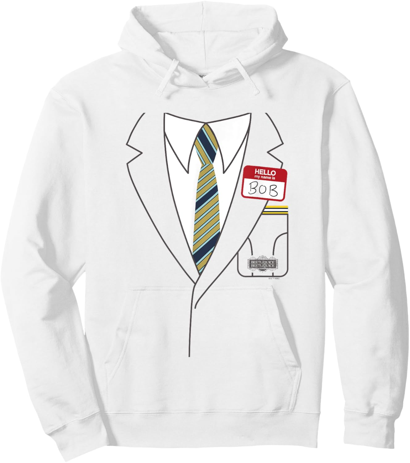Beetlejuice Beetlejuice Halloween My Name Is Bob Costume Hoodie - Hoodie | White