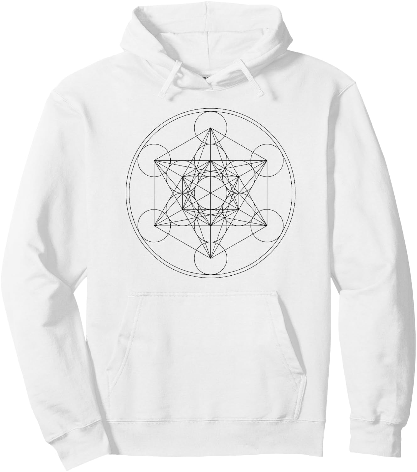 Metatrons Cube Sacred Geometry Yoga Spiritual Symbol 4D Hoodie - Hoodie | White
