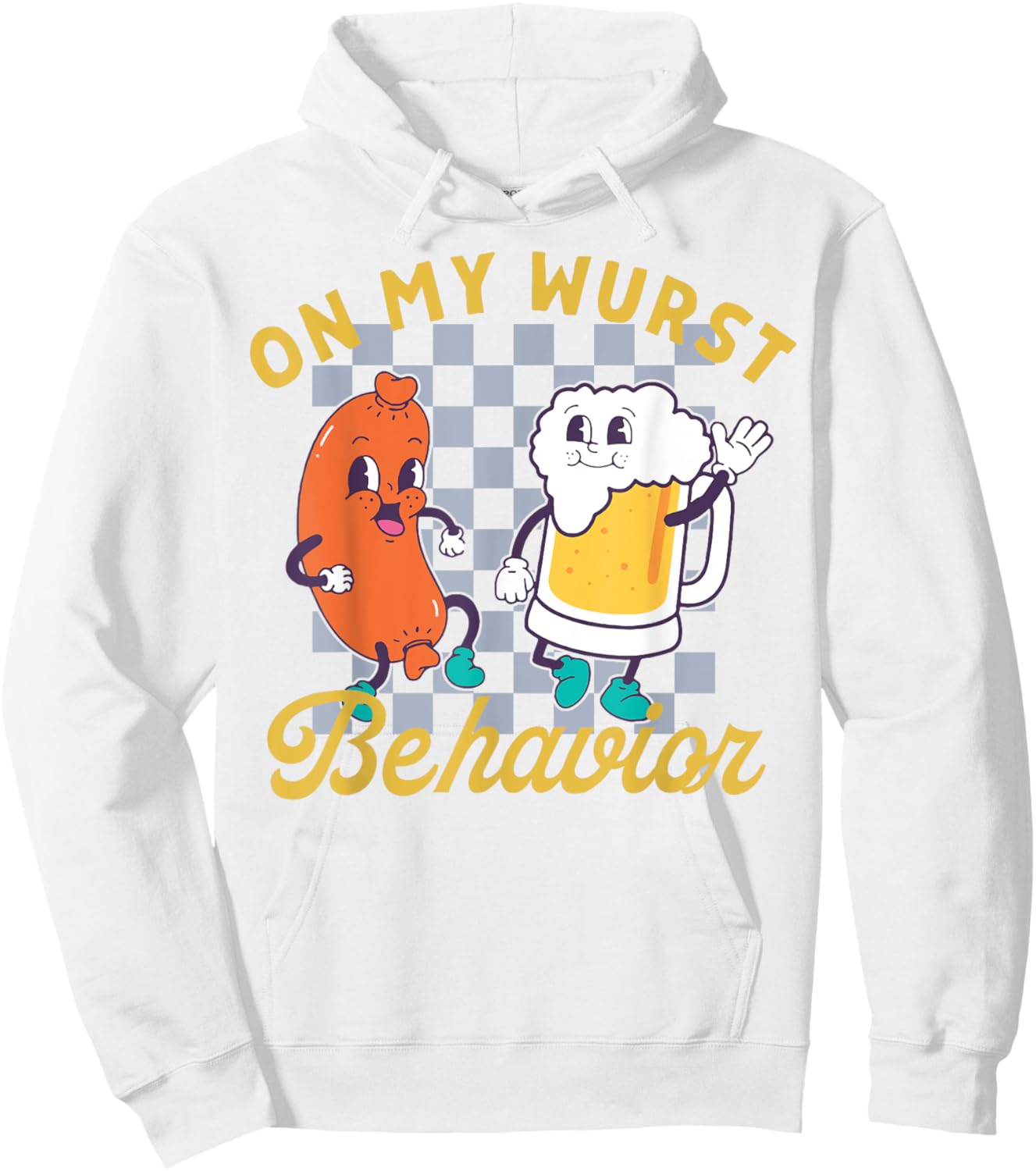 On My Wurst Behavior Sausage and Beer Hoodie - Hoodie | White