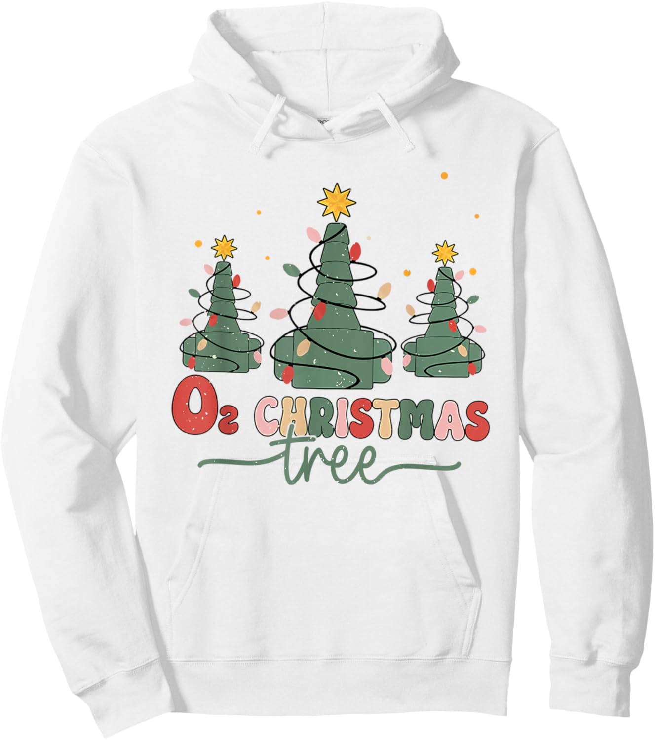 Respiratory Therapist Christmas Gifts Retro Oh Christmas Tree Funny Nurse RT , Women's Blue Small Classic Fit Short Sleeve Polyester 100% Stretchable Hoodie - Hoodie | White