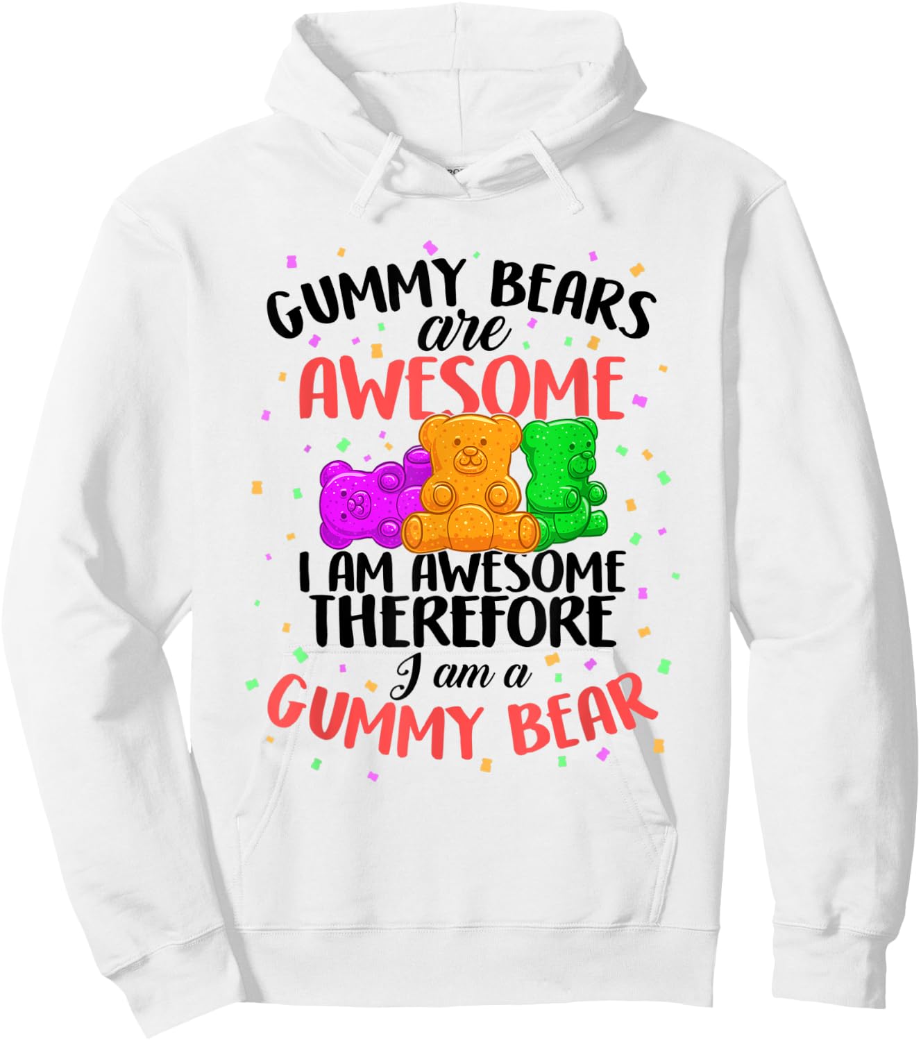 Gummy Bear Dancing Animal Candy for Adult Youth Kids Gift Small Hoodie - Hoodie | White