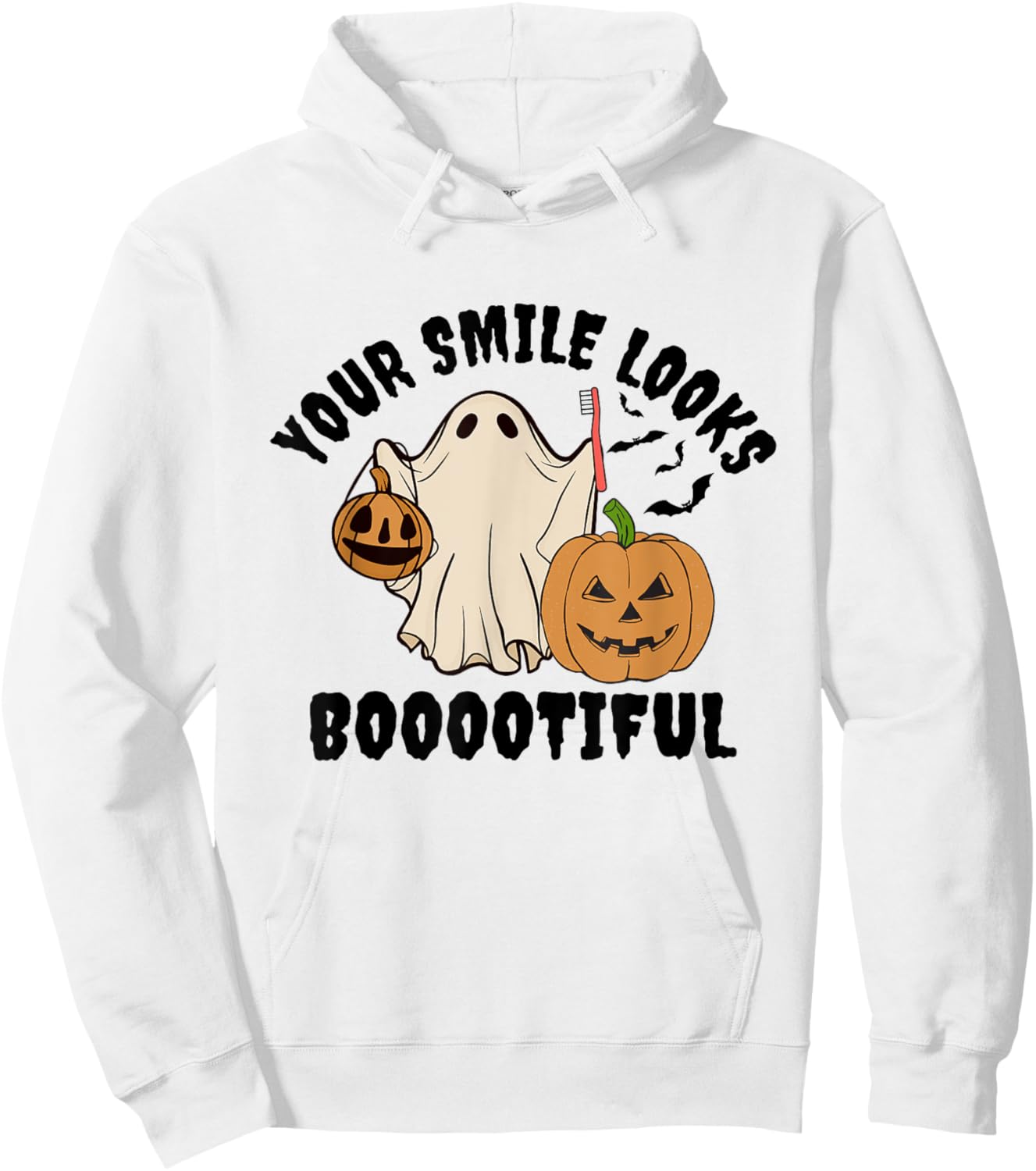 Halloween Pediatric Dental Assistant Spooky Dental Hygienist Hoodie - Hoodie | White