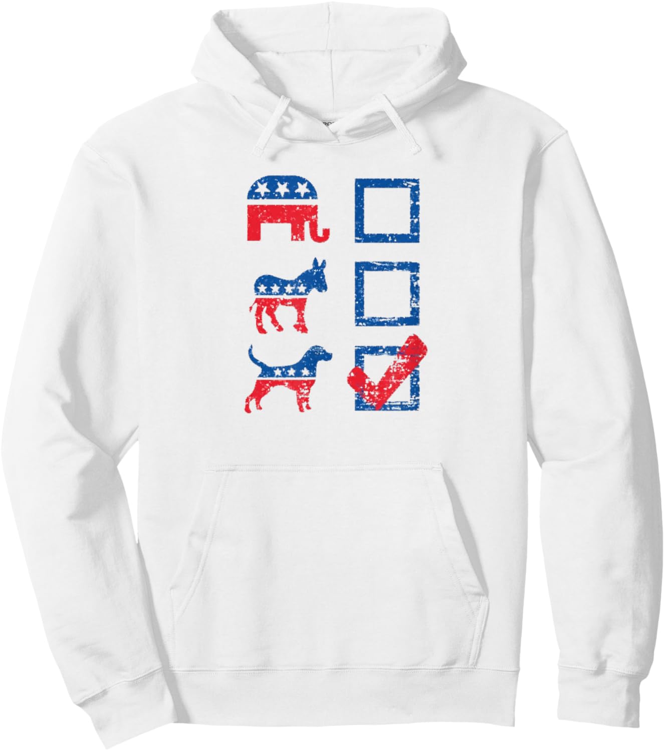 Elephant, Donkey & Dog Vote. Women Kids Hoodie - Hoodie | White