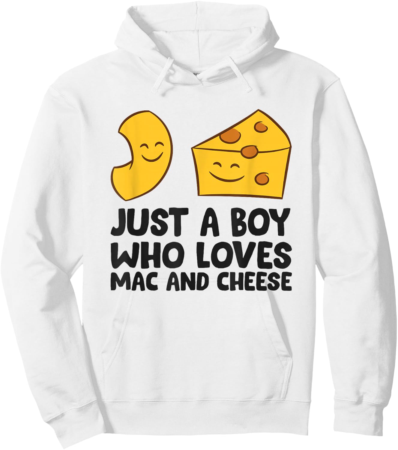 Just a Boy Who Loves Mac And Cheese Hoodie - Hoodie | White