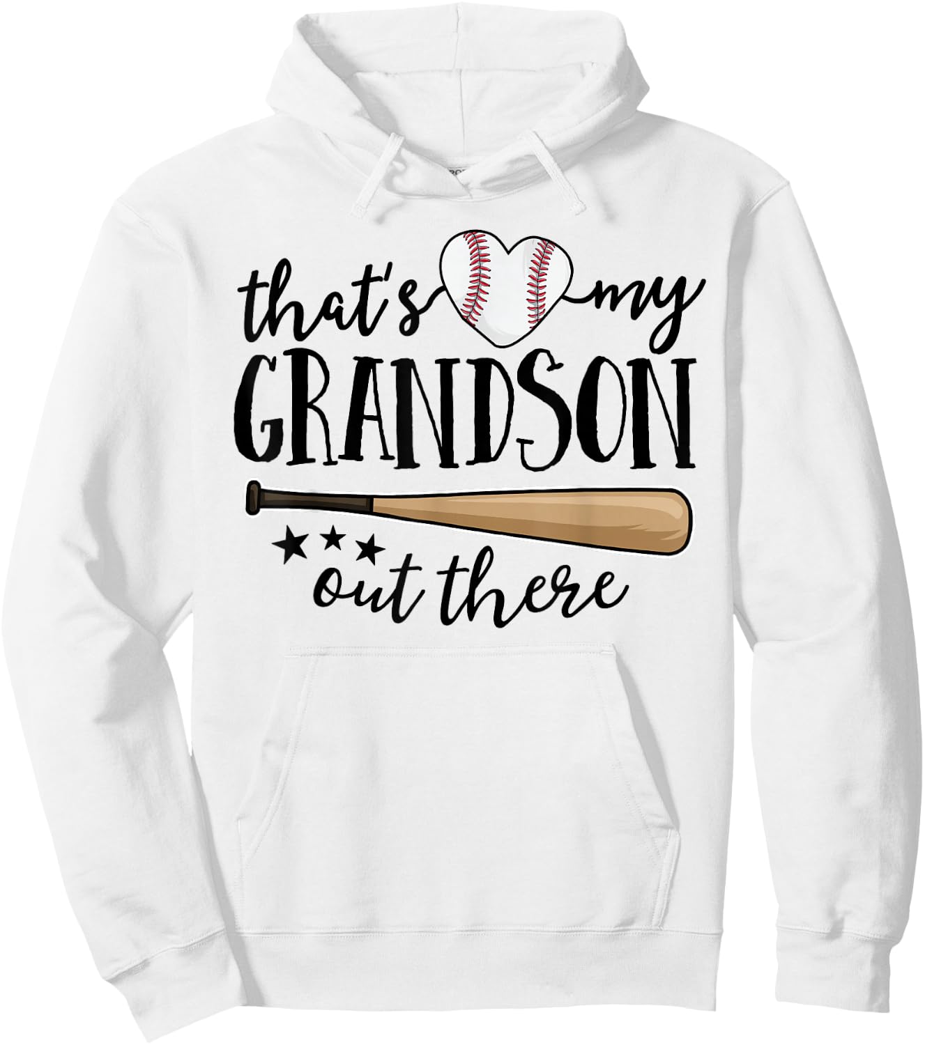That's My Grandson Out There Gift Women Baseball Grandma Hoodie - Hoodie | White