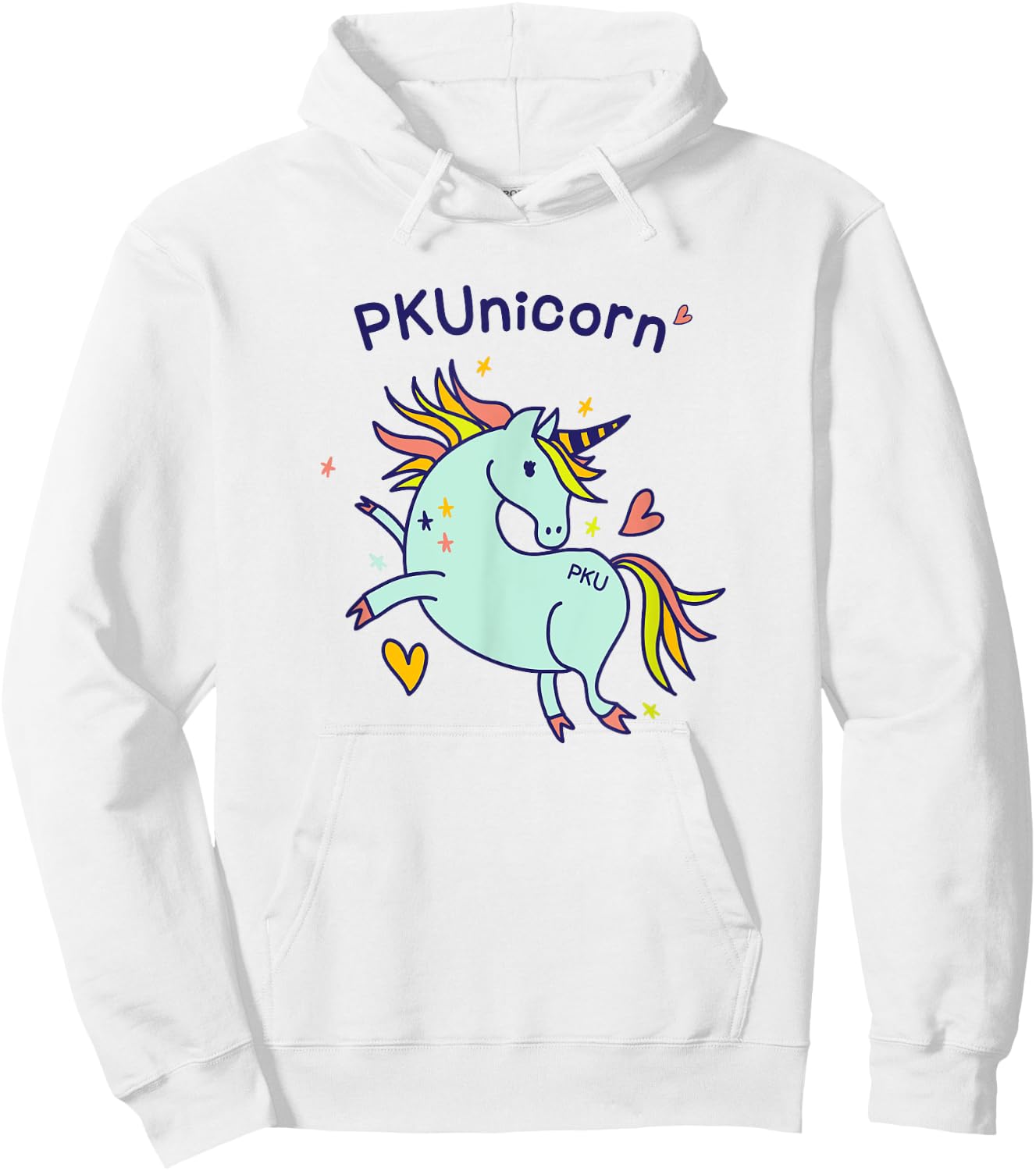 PKUnicorn | Cute PKU Awareness Unicorn T Shirt Gift Hoodie - Hoodie | White